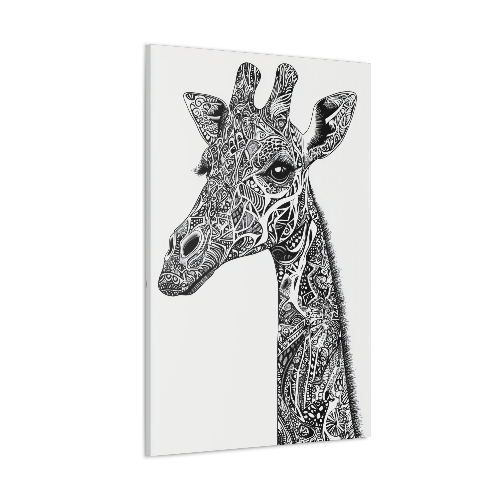 Zentangle Giraffe Canvas Wall Art - SynthFrame