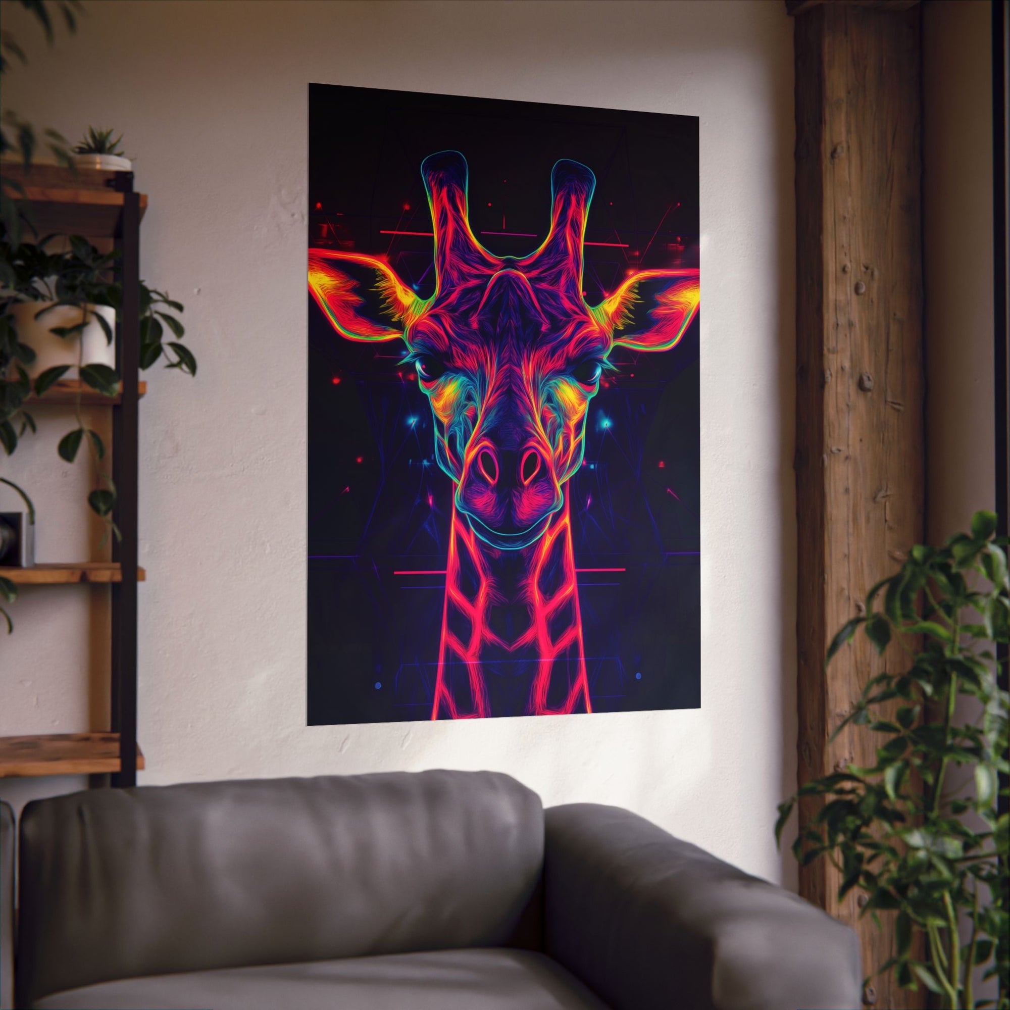 Neon Giraffe Poster