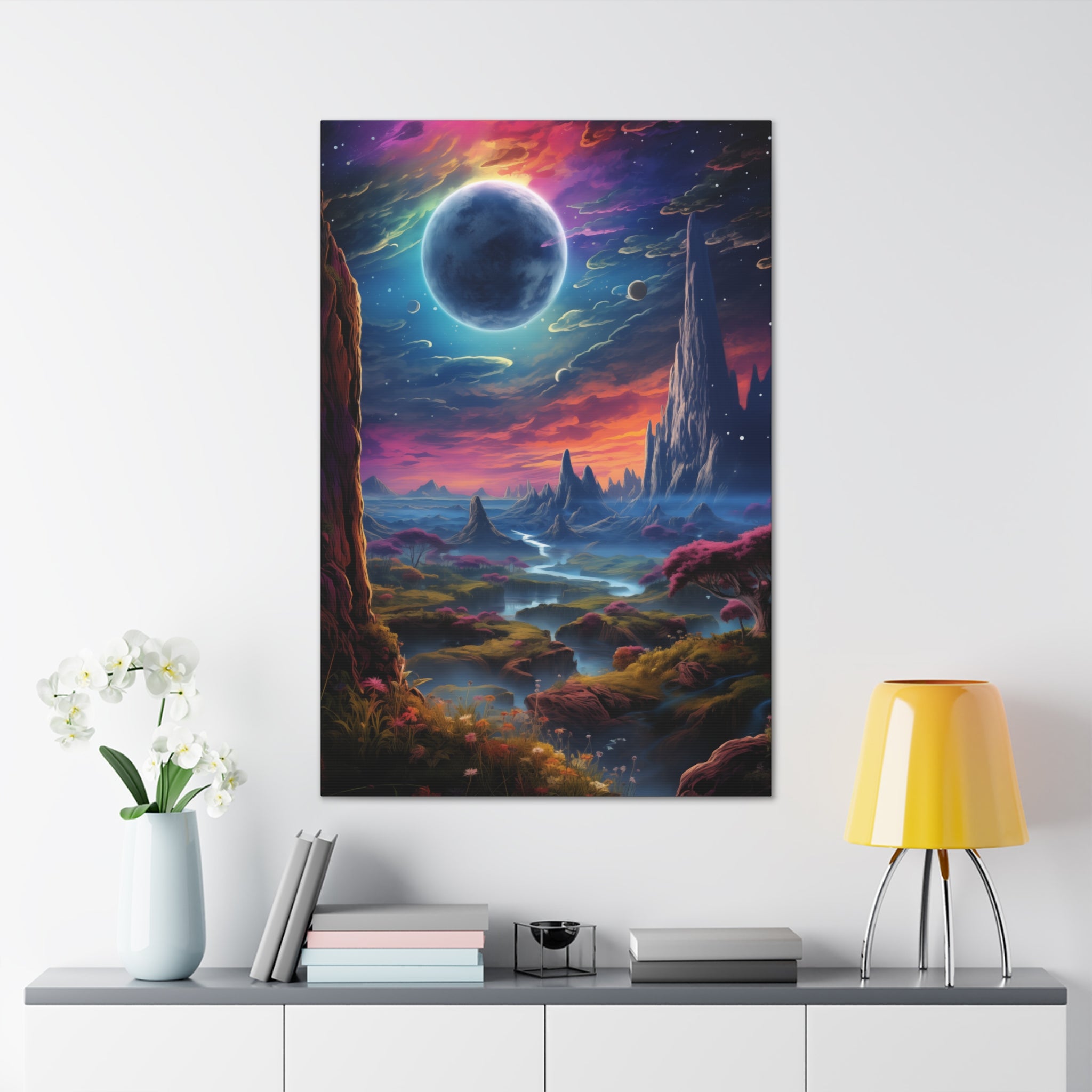 Vibrant Alien Planet 3 Canvas Wall Art - SynthFrame