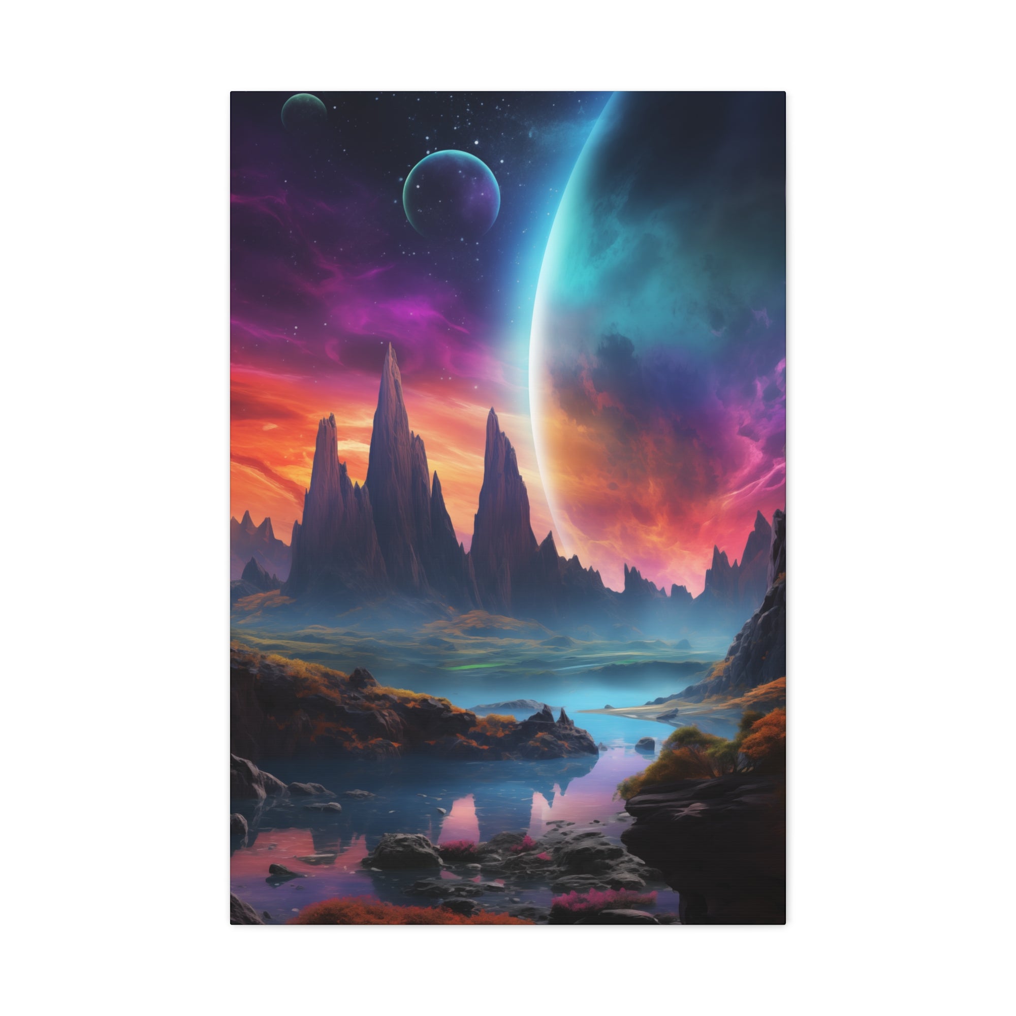 Vibrant Alien Planet 1 Canvas Wall Art - SynthFrame