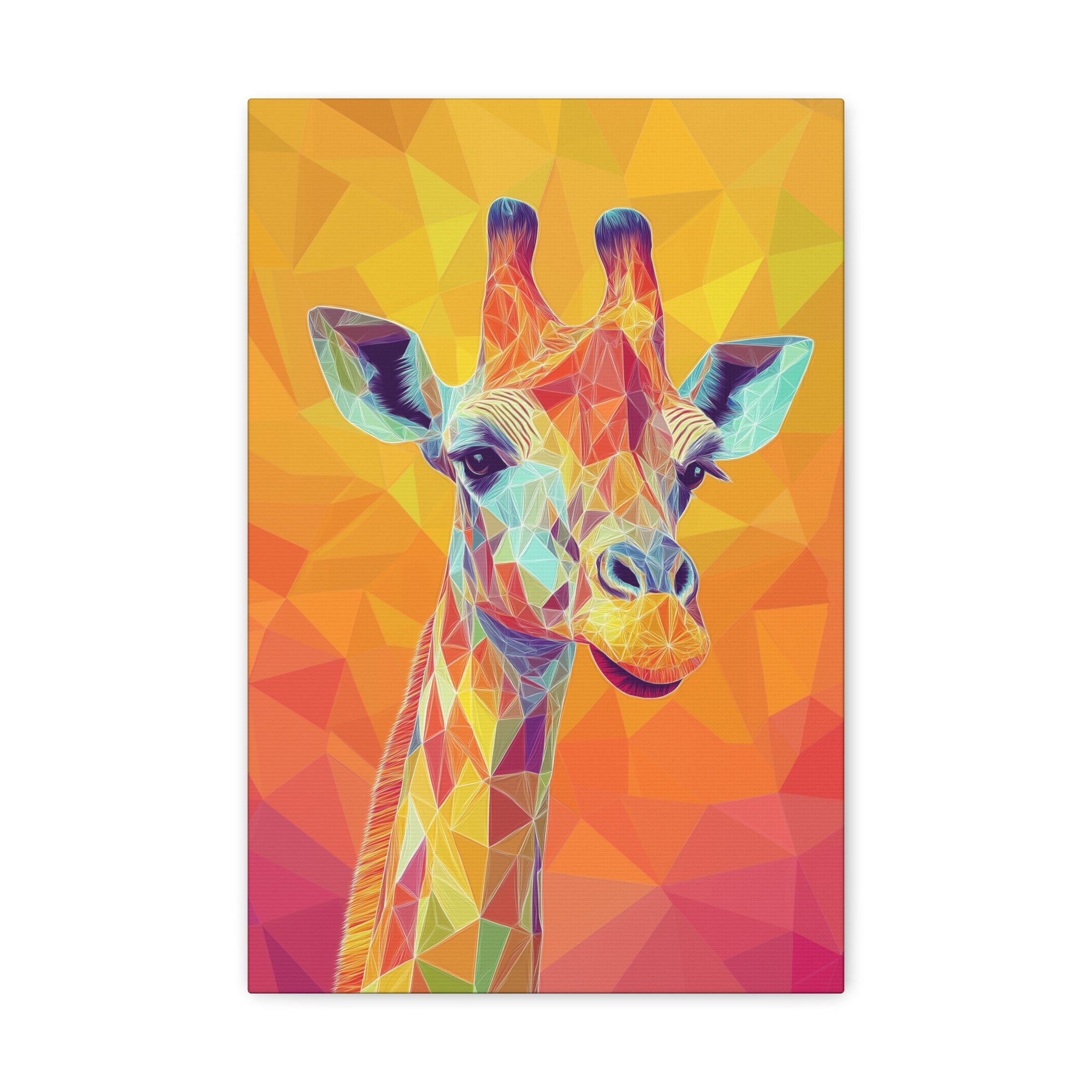 Crystalline Giraffe Canvas Wall Art - SynthFrame