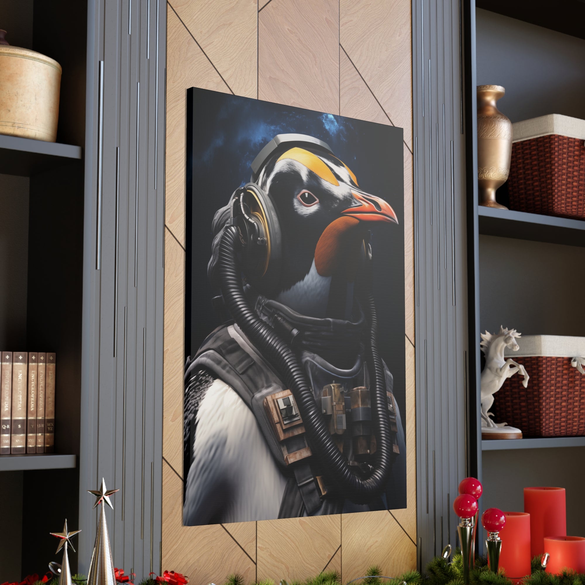 AstroPenguin 2 Canvas Wall Art - SynthFrame