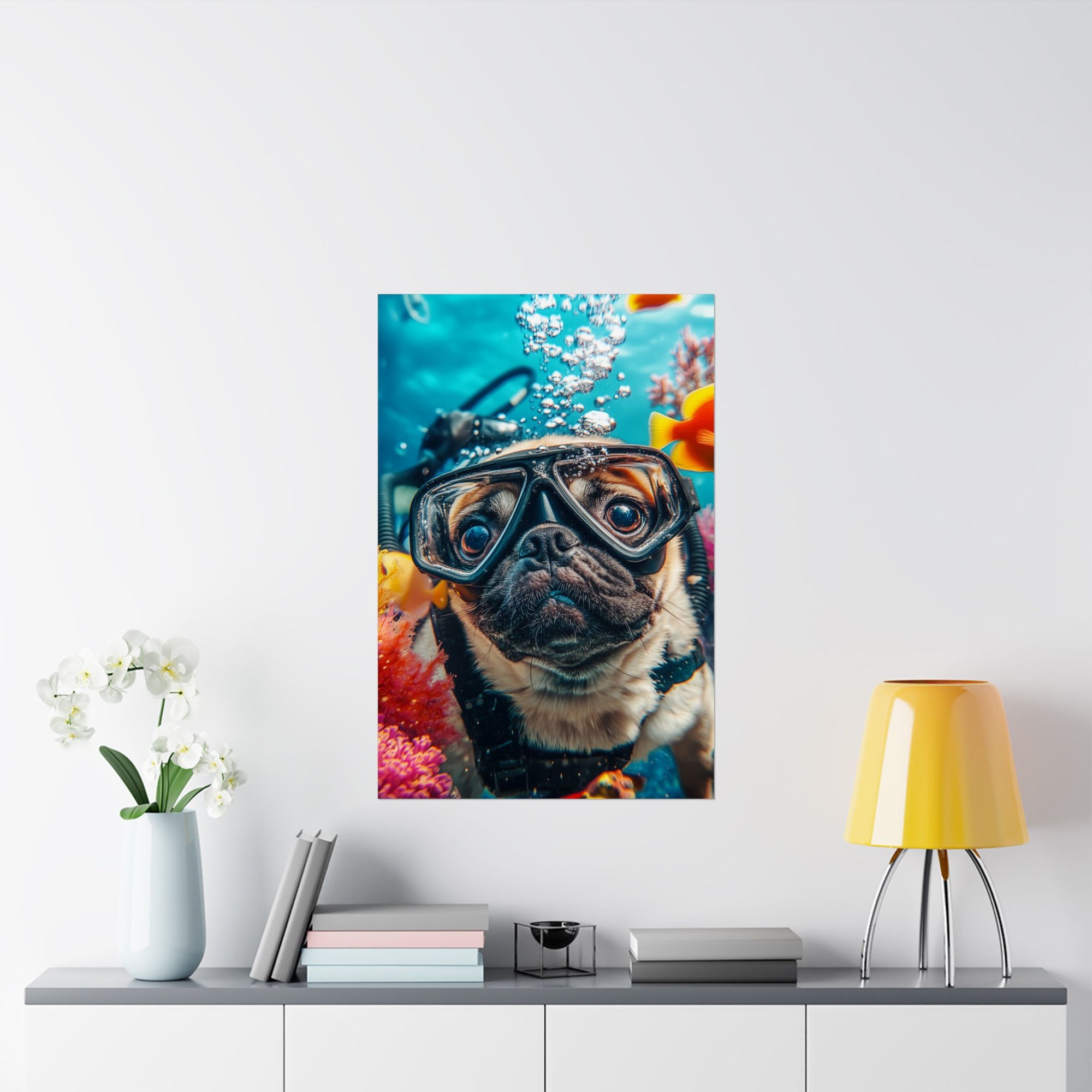 Underwater Pug Poster