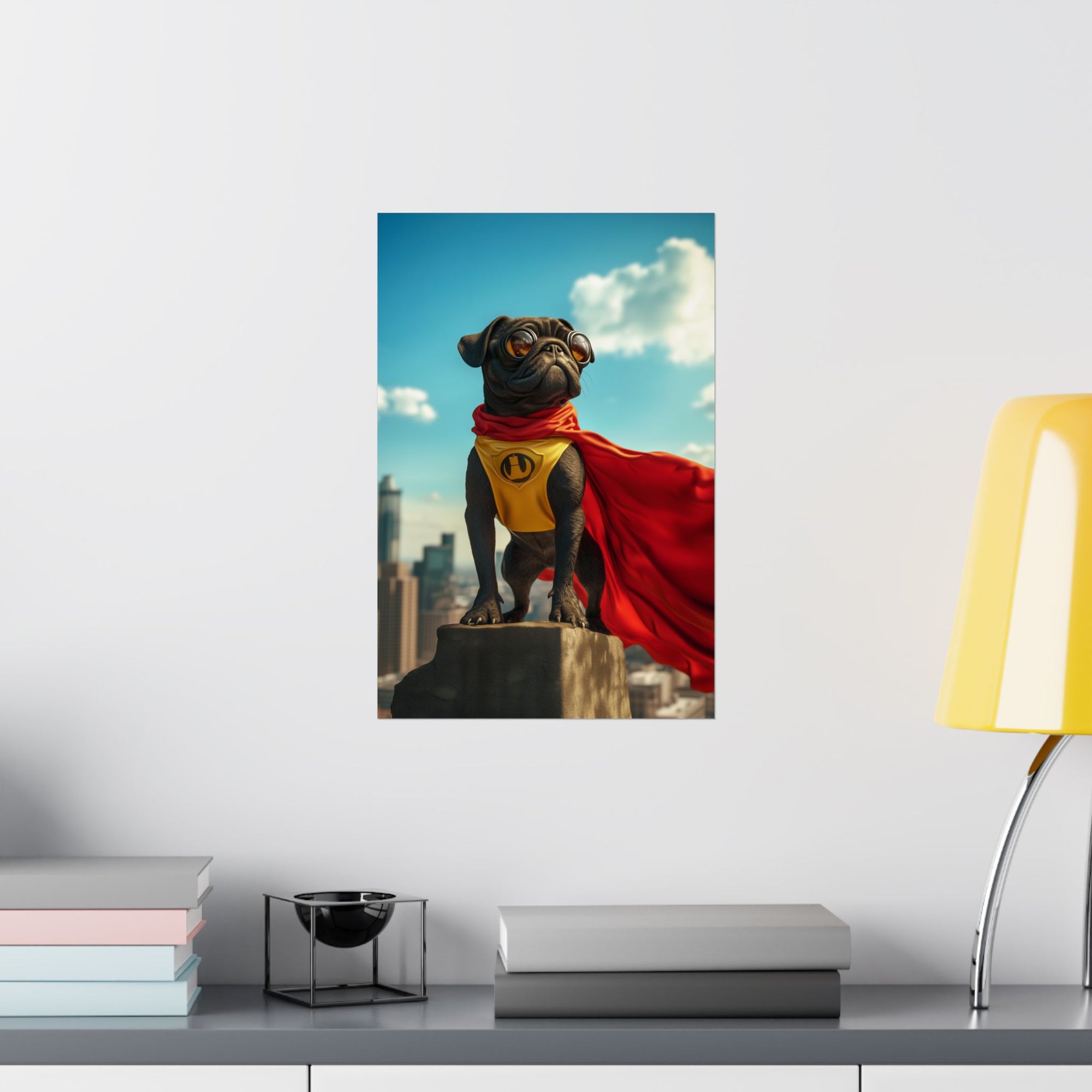 Superhero Pug Poster