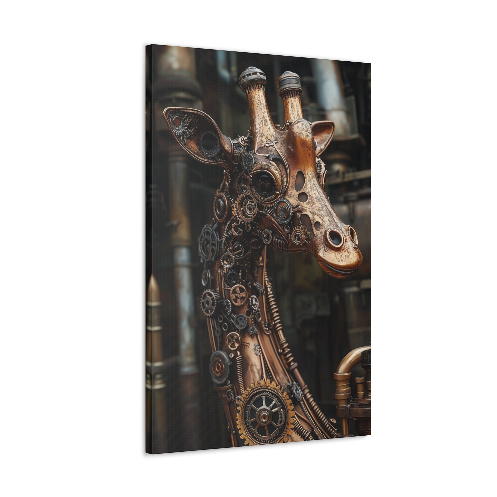 Steampunk Giraffe Canvas Wall Art - SynthFrame