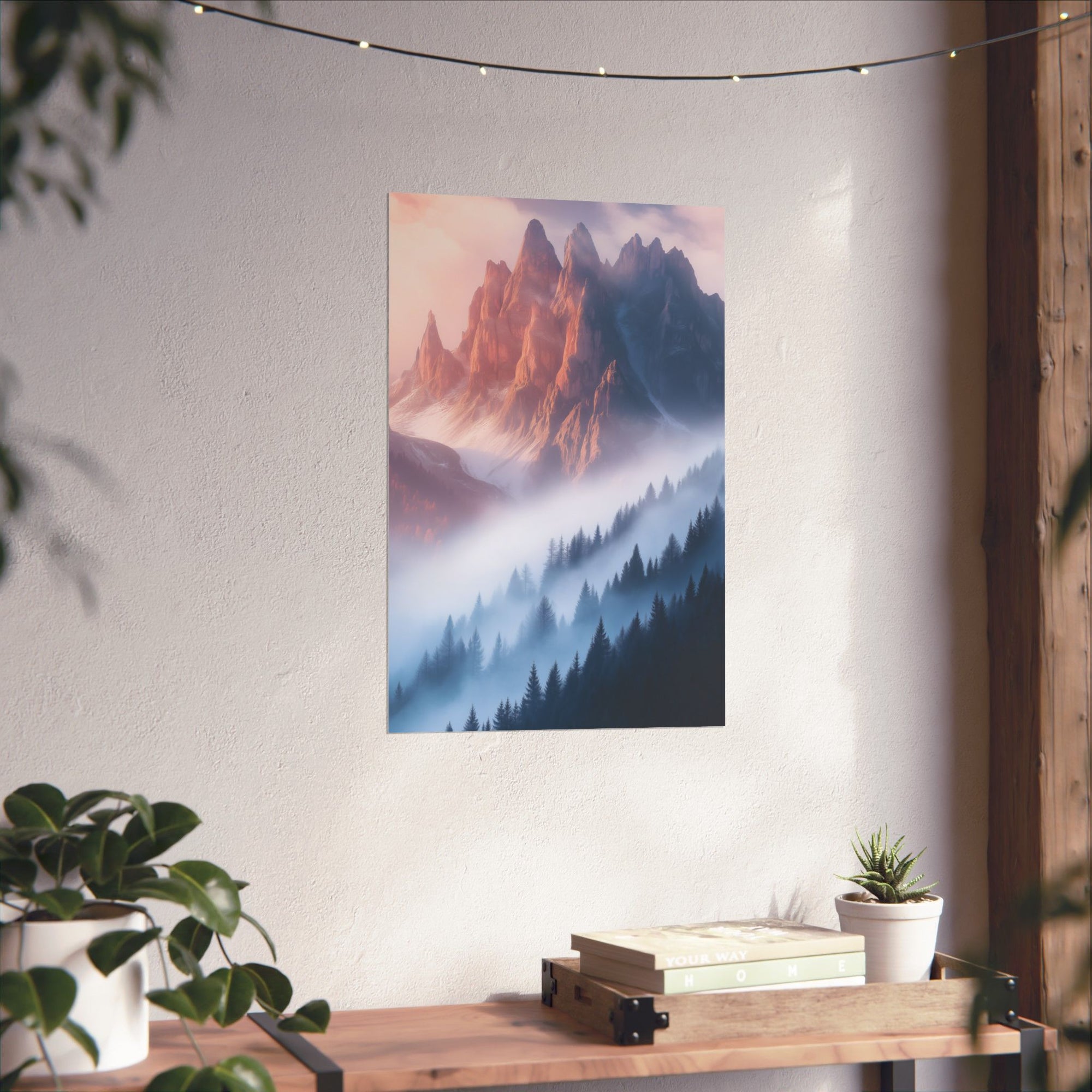 Misty Mountain Dreamscape Poster Wall Art - SynthFrame