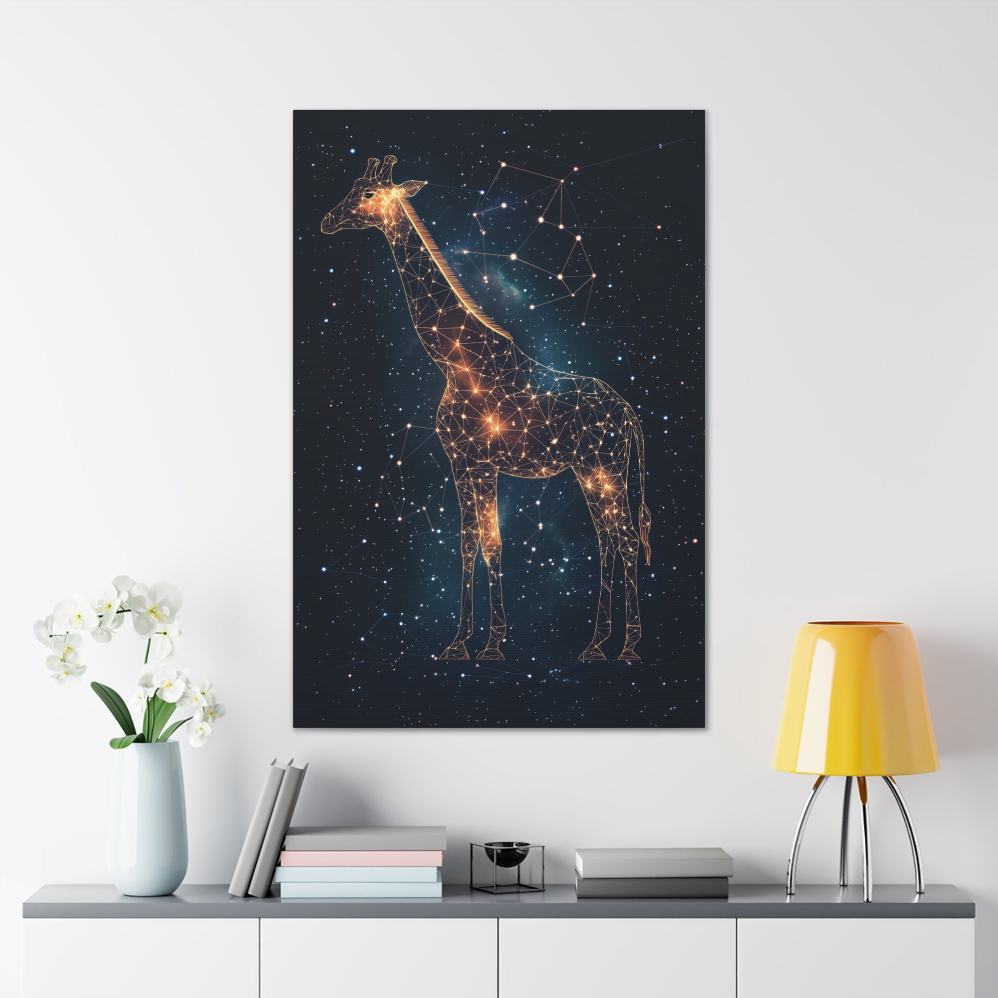 Constellation Giraffe Canvas Wall Art - SynthFrame