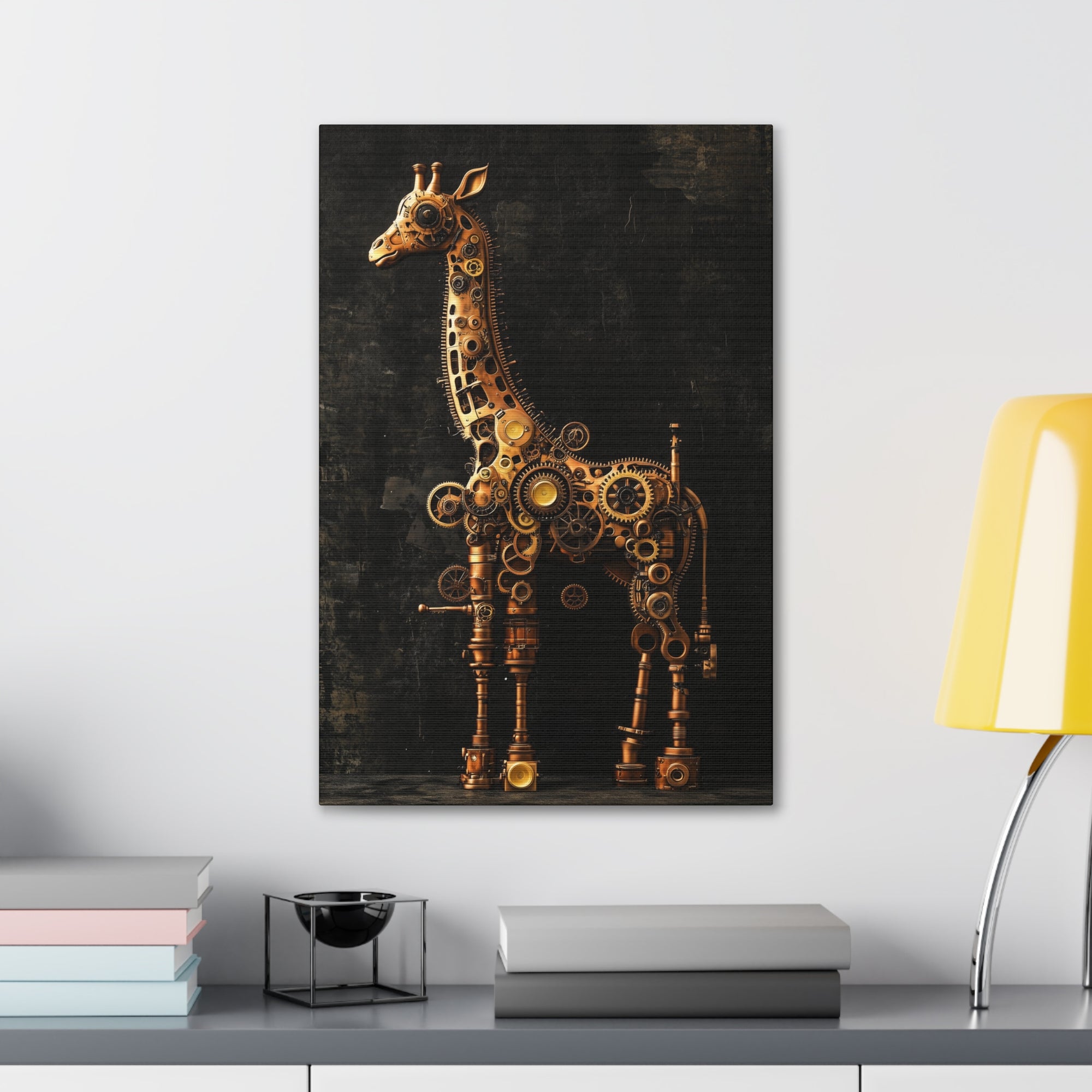 Steampunk Giraffe Canvas Wall Art - SynthFrame