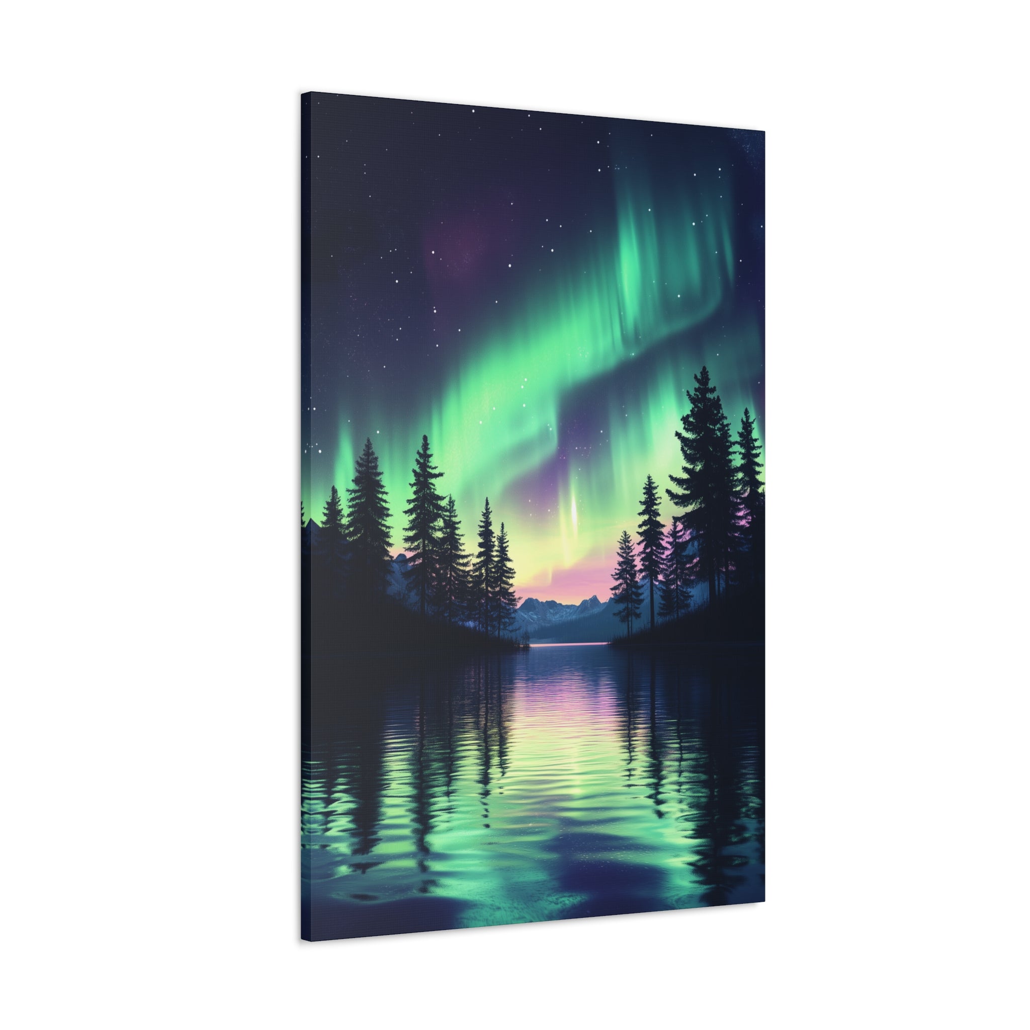 Northern Lights Wonder Canvas Wall Art - SynthFrame