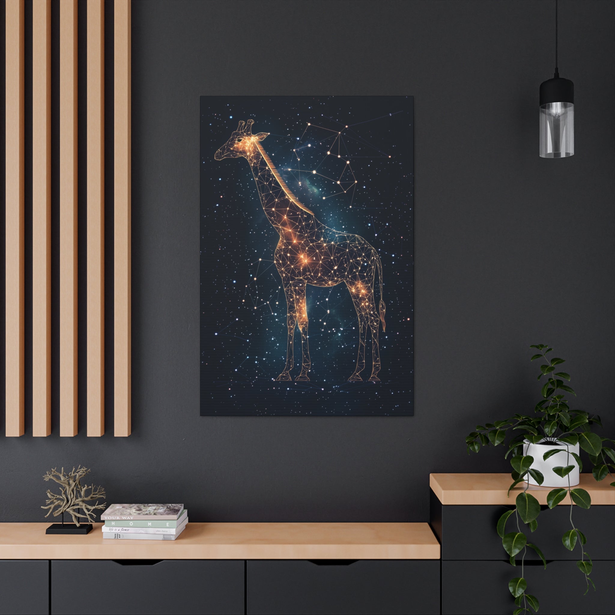 Constellation Giraffe Canvas Wall Art - SynthFrame