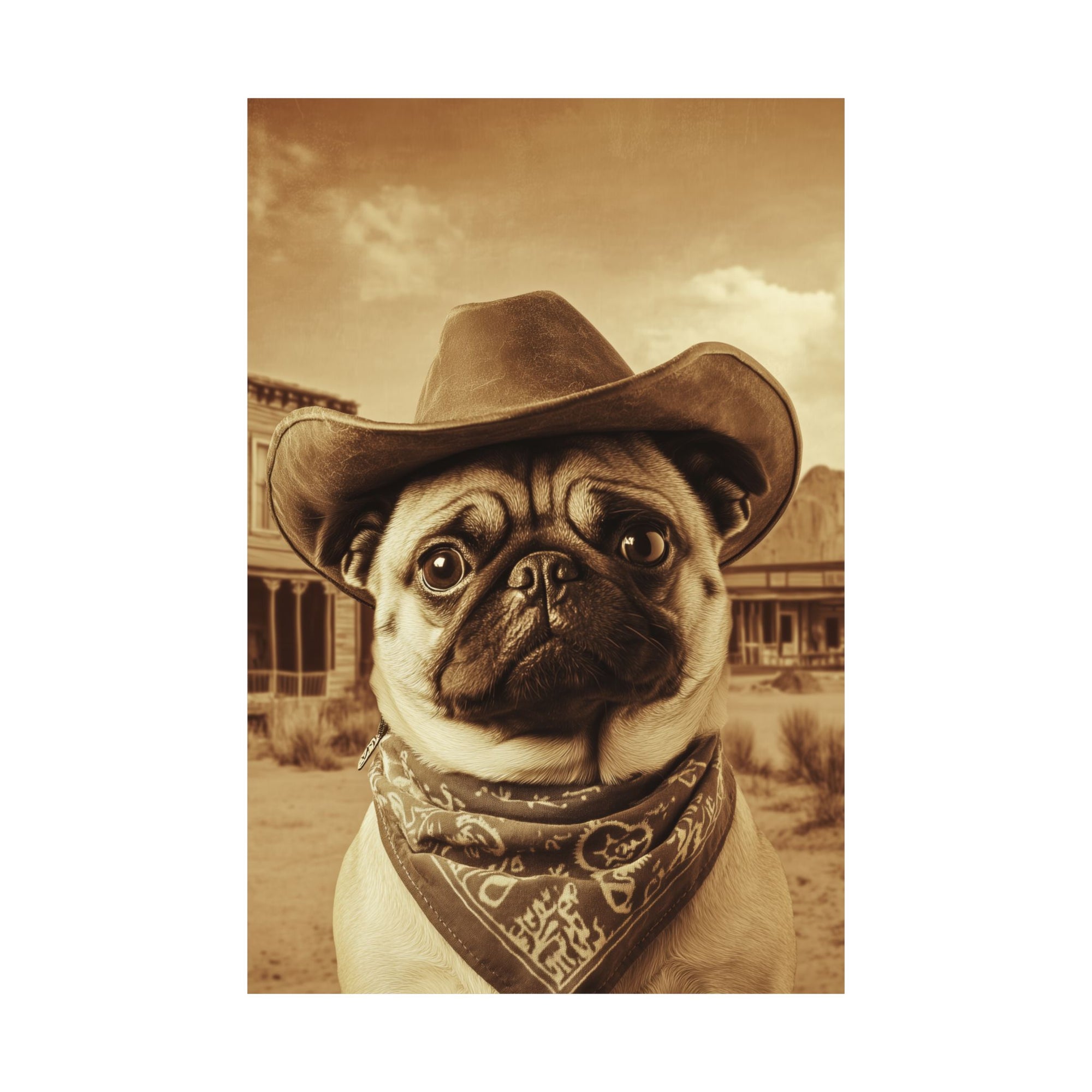 Wild West Pug Poster