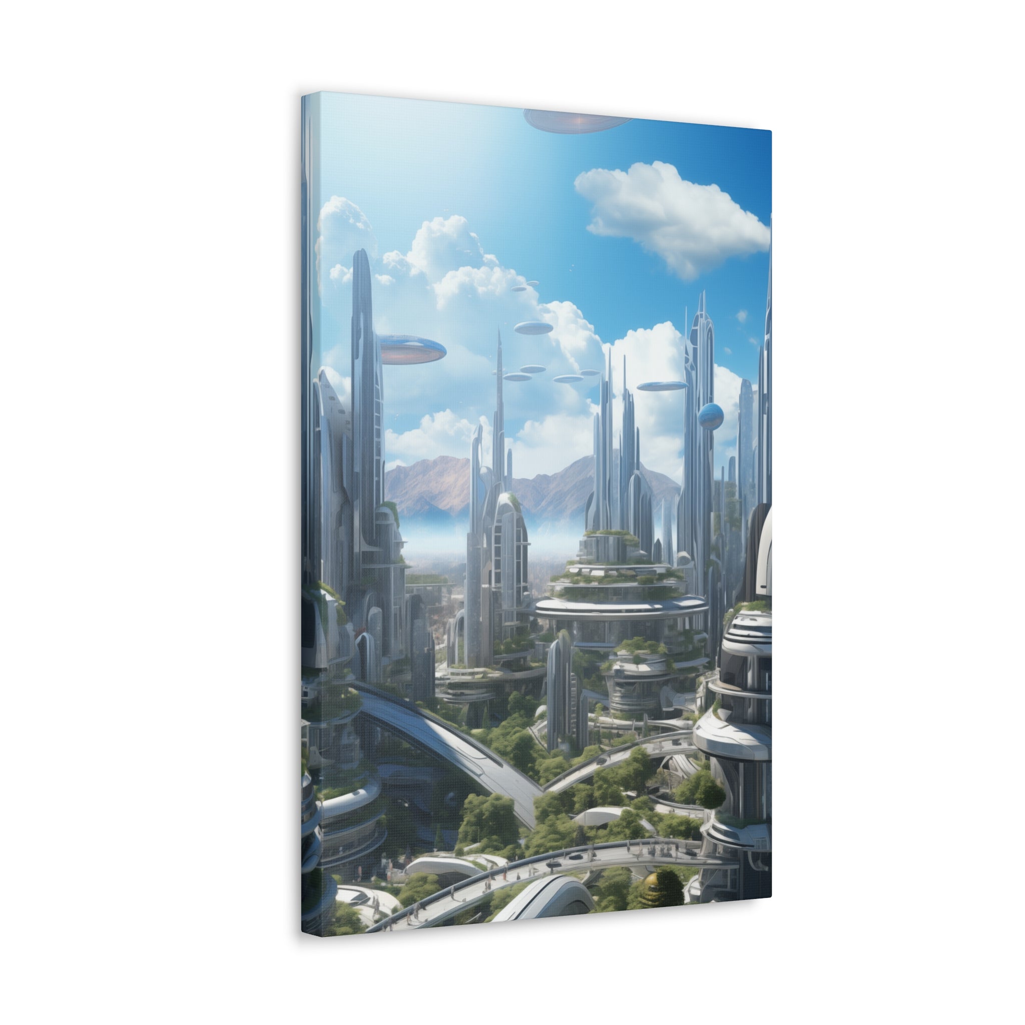 Futuristic Eco City 7 Canvas Wall Art - SynthFrame