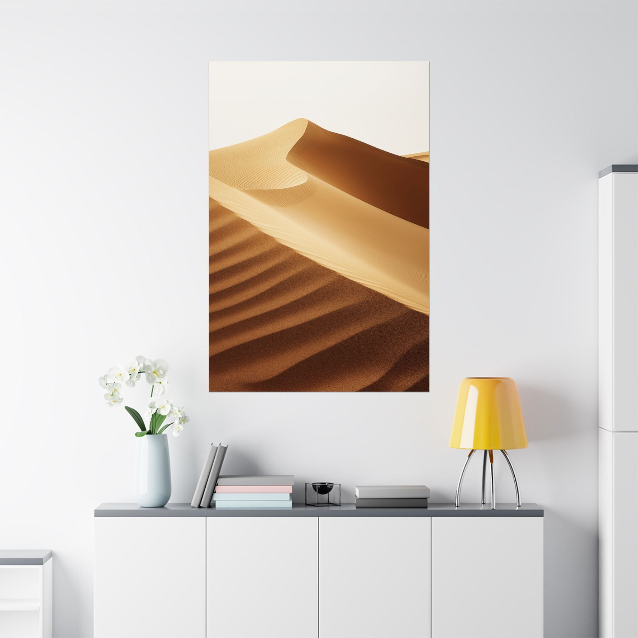 Minimalist Desert Dunes Poster Wall Art - SynthFrame