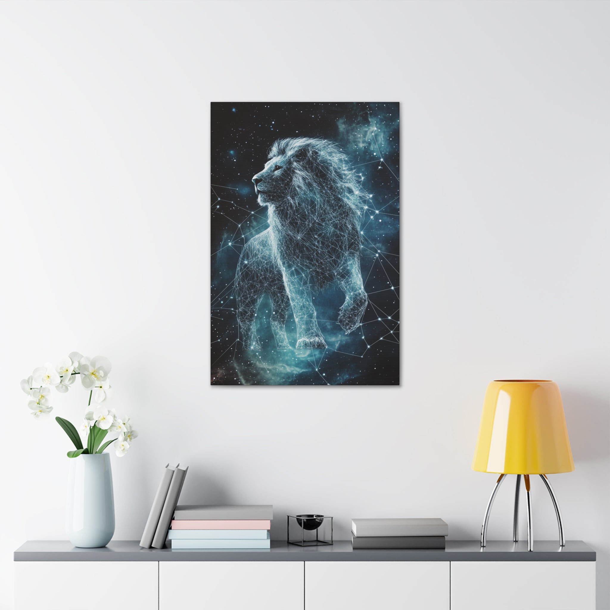 Constellation Lion Canvas Wall Art - SynthFrame