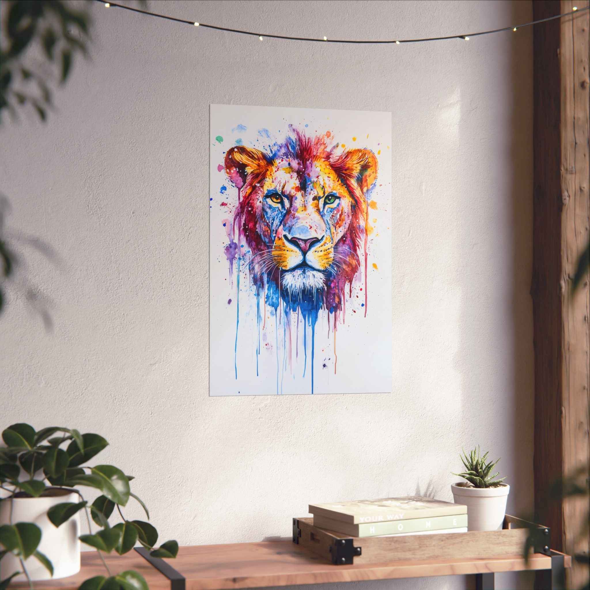 Watercolor Lion Poster