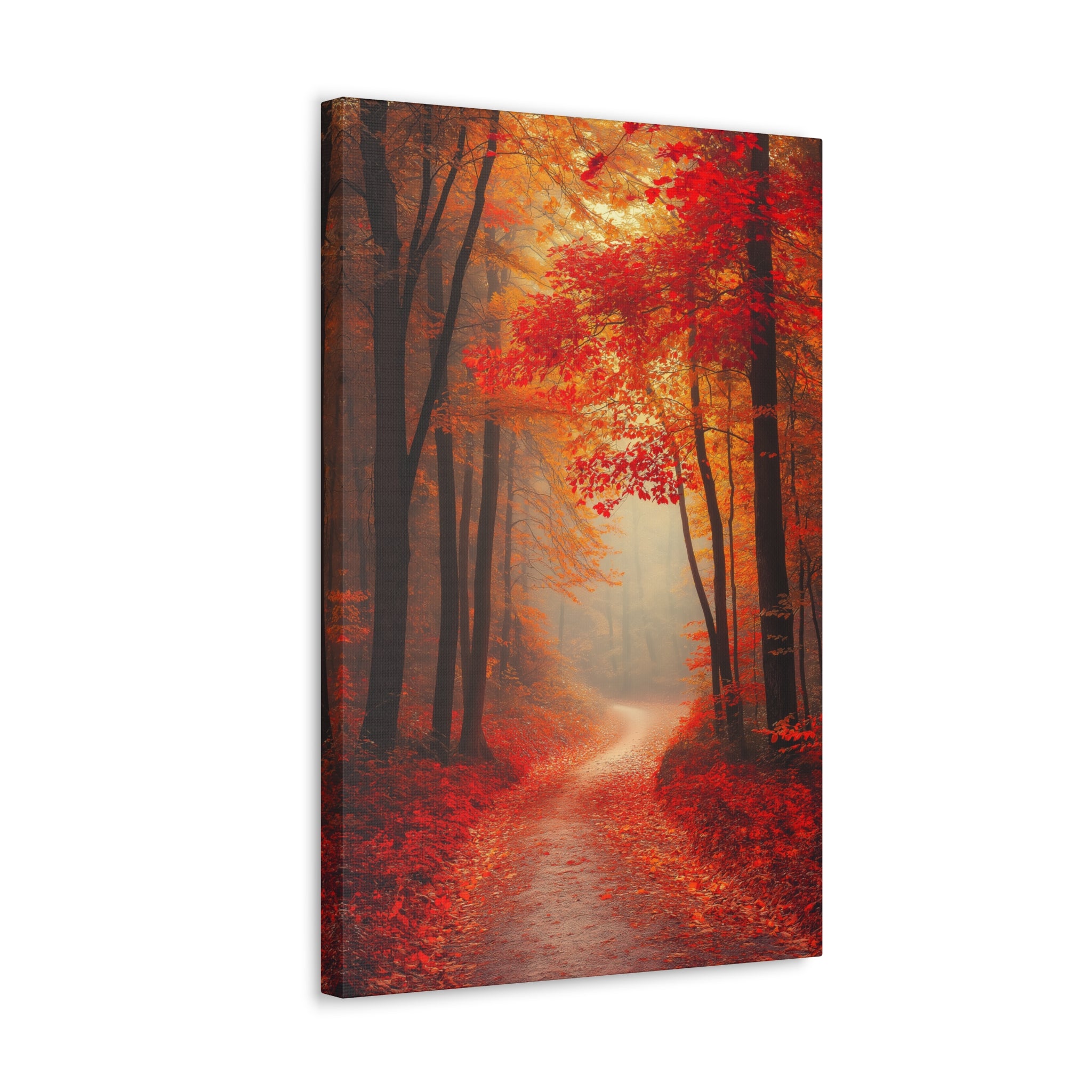 Autumn Forest Path Canvas Wall Art - SynthFrame