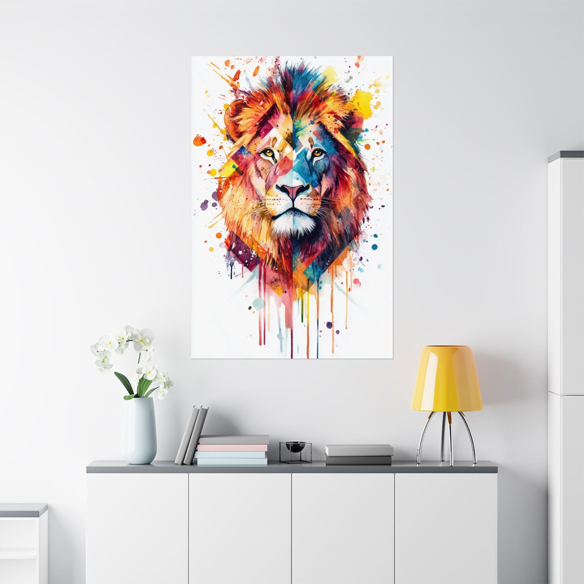 Watercolor Lion Poster