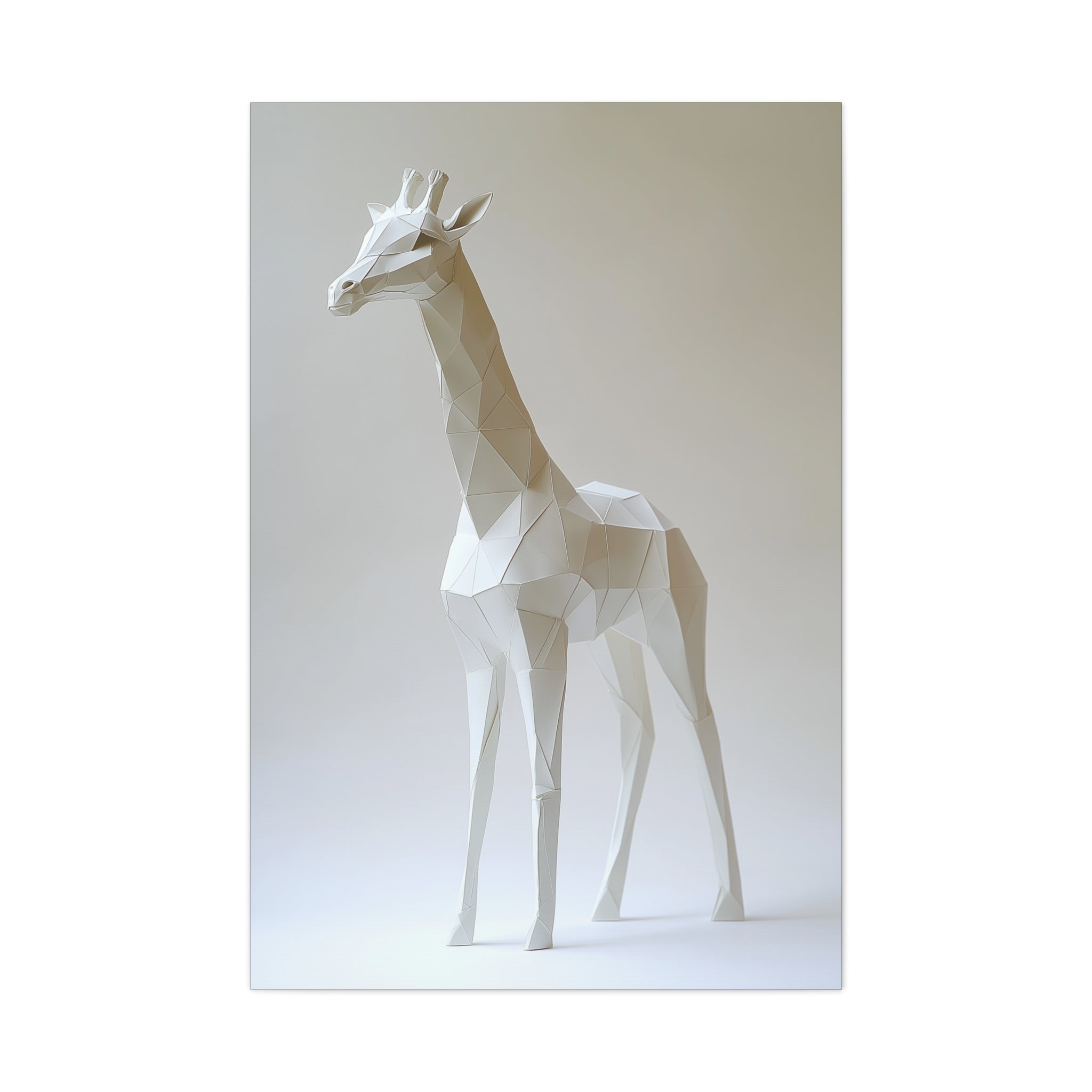 Folded Giraffe Canvas Wall Art - SynthFrame