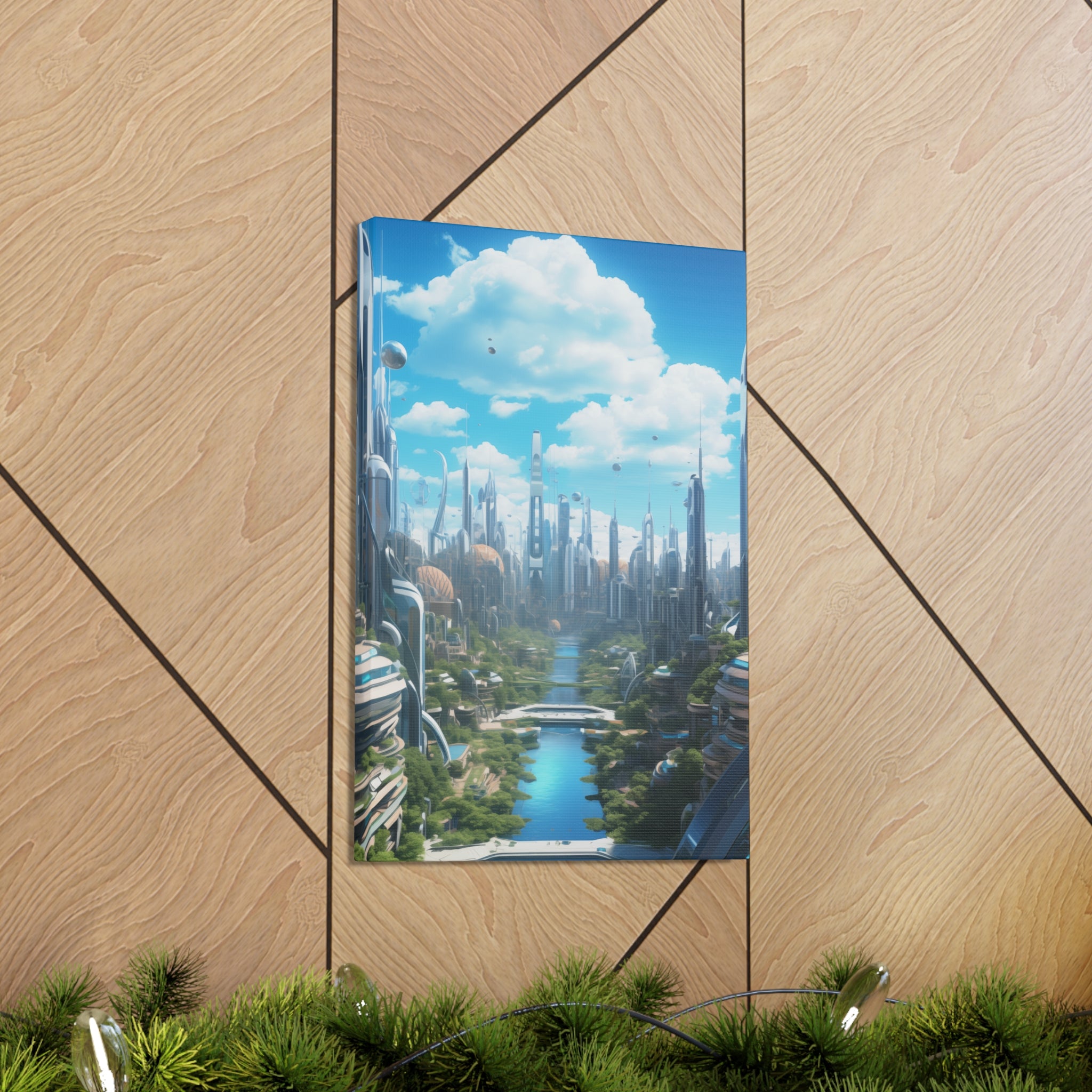 Futuristic Eco City 4 Canvas Wall Art - SynthFrame