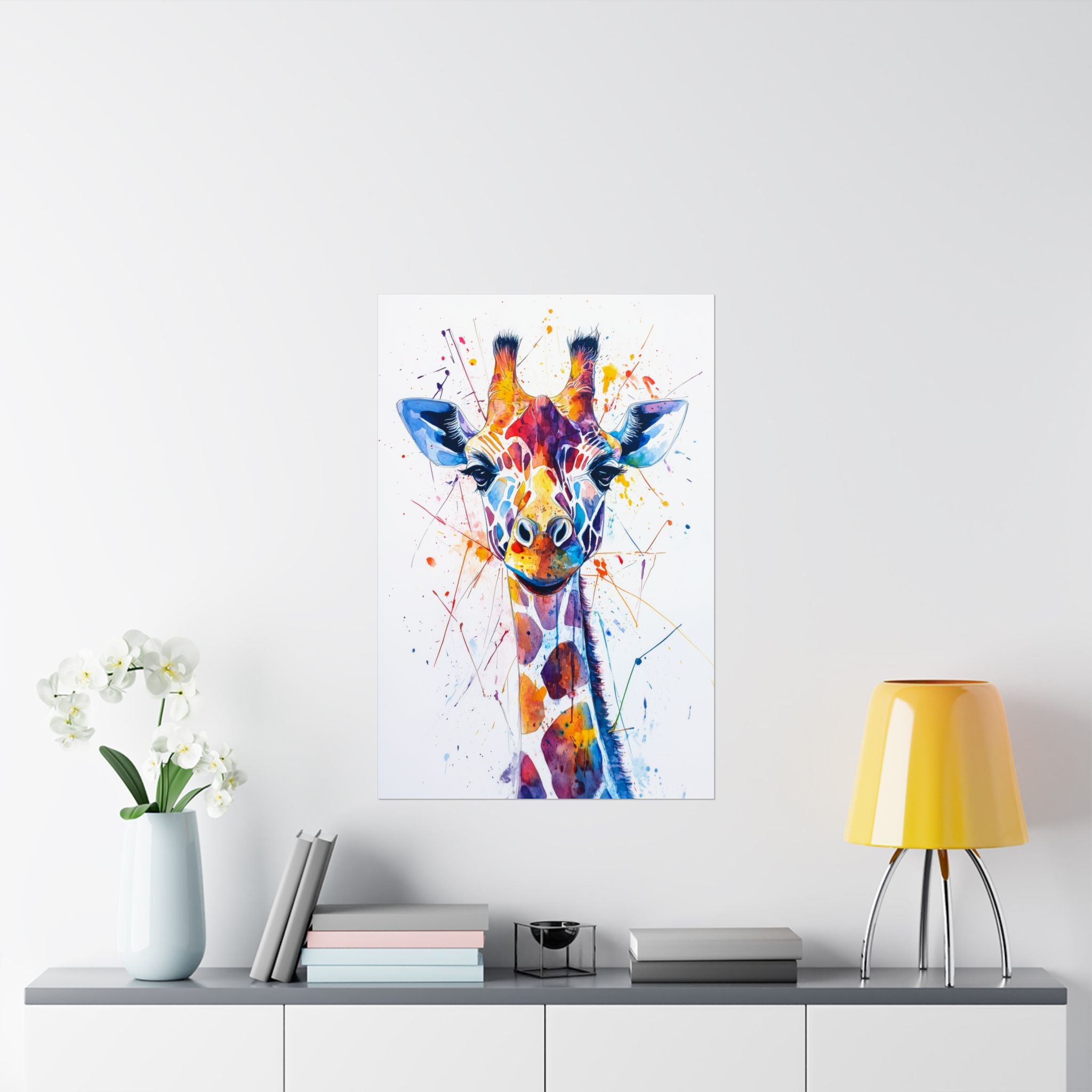 Watercolor Giraffe Poster