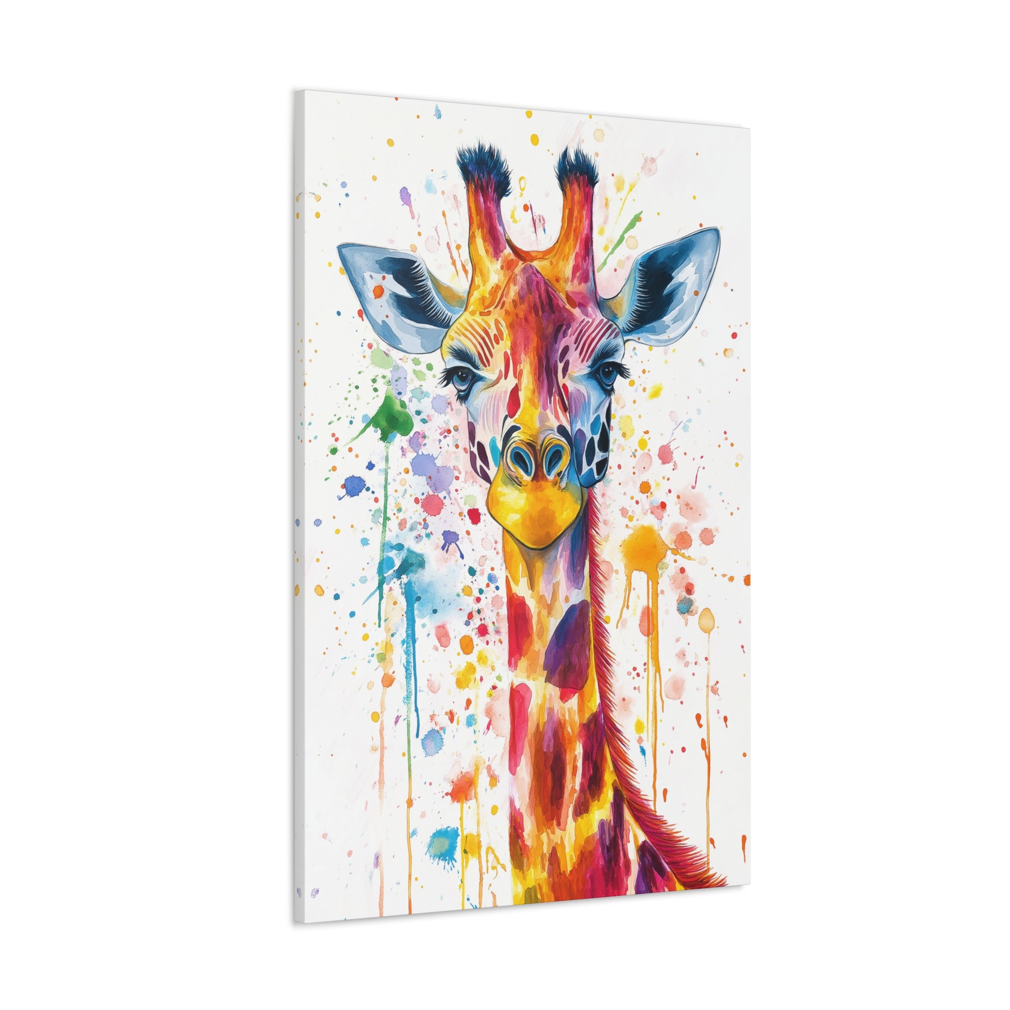 Watercolor Giraffe Canvas Wall Art - SynthFrame