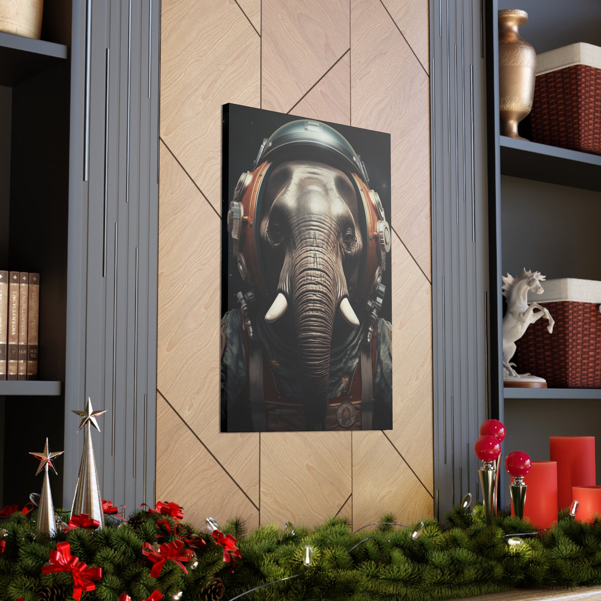 AstroElephant 2 Canvas Wall Art - SynthFrame