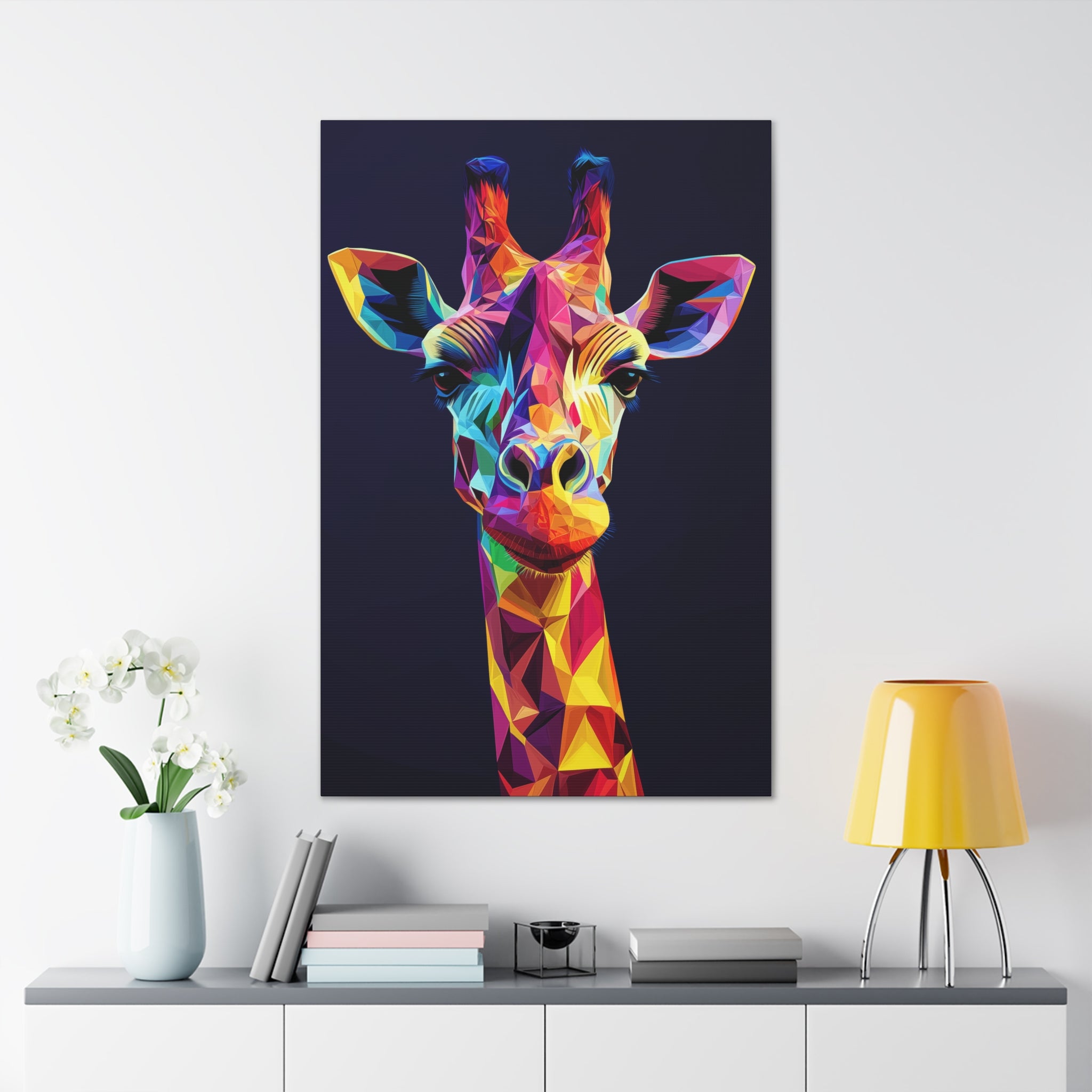 Crystalline Giraffe Canvas Wall Art - SynthFrame