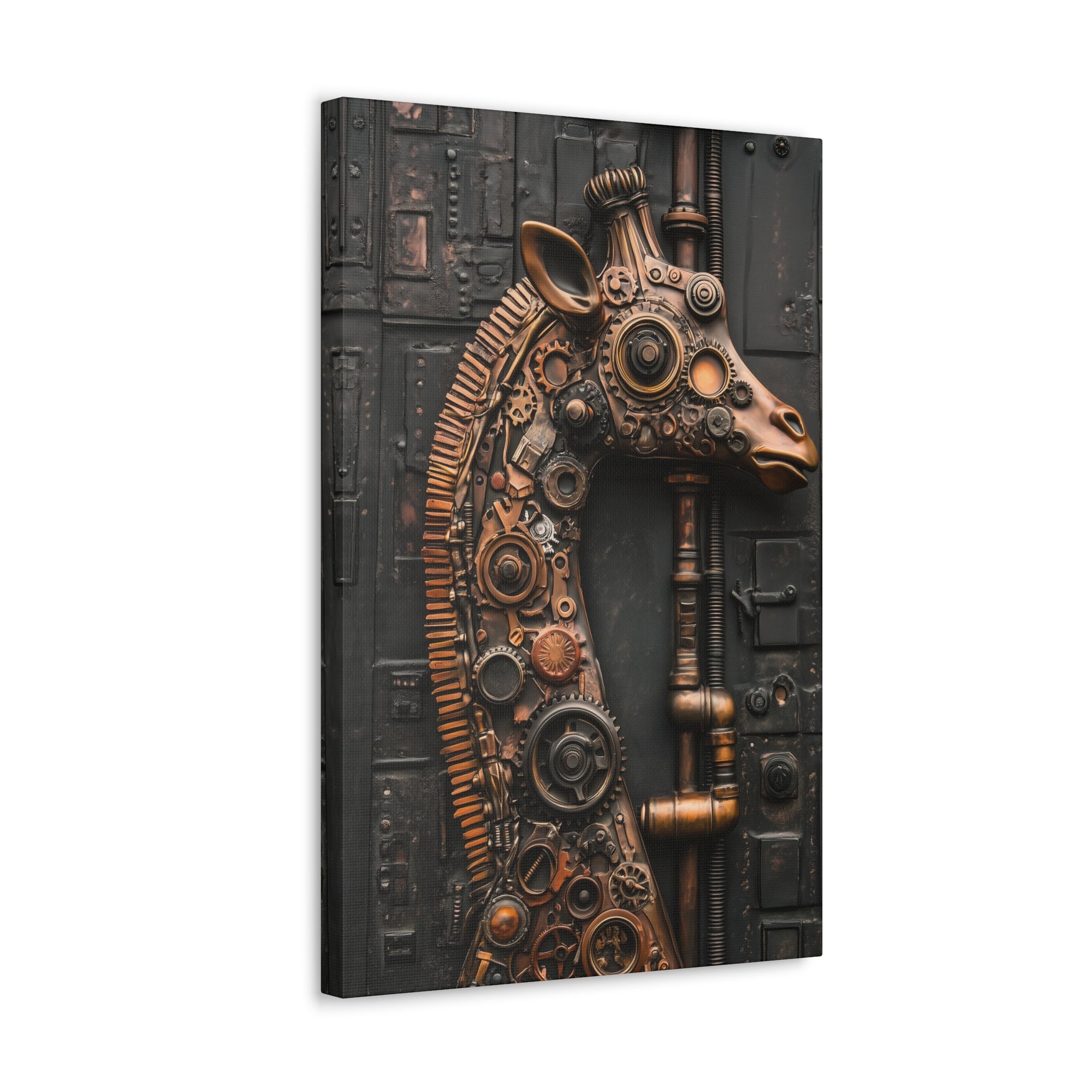 Steampunk Giraffe Canvas Wall Art - SynthFrame