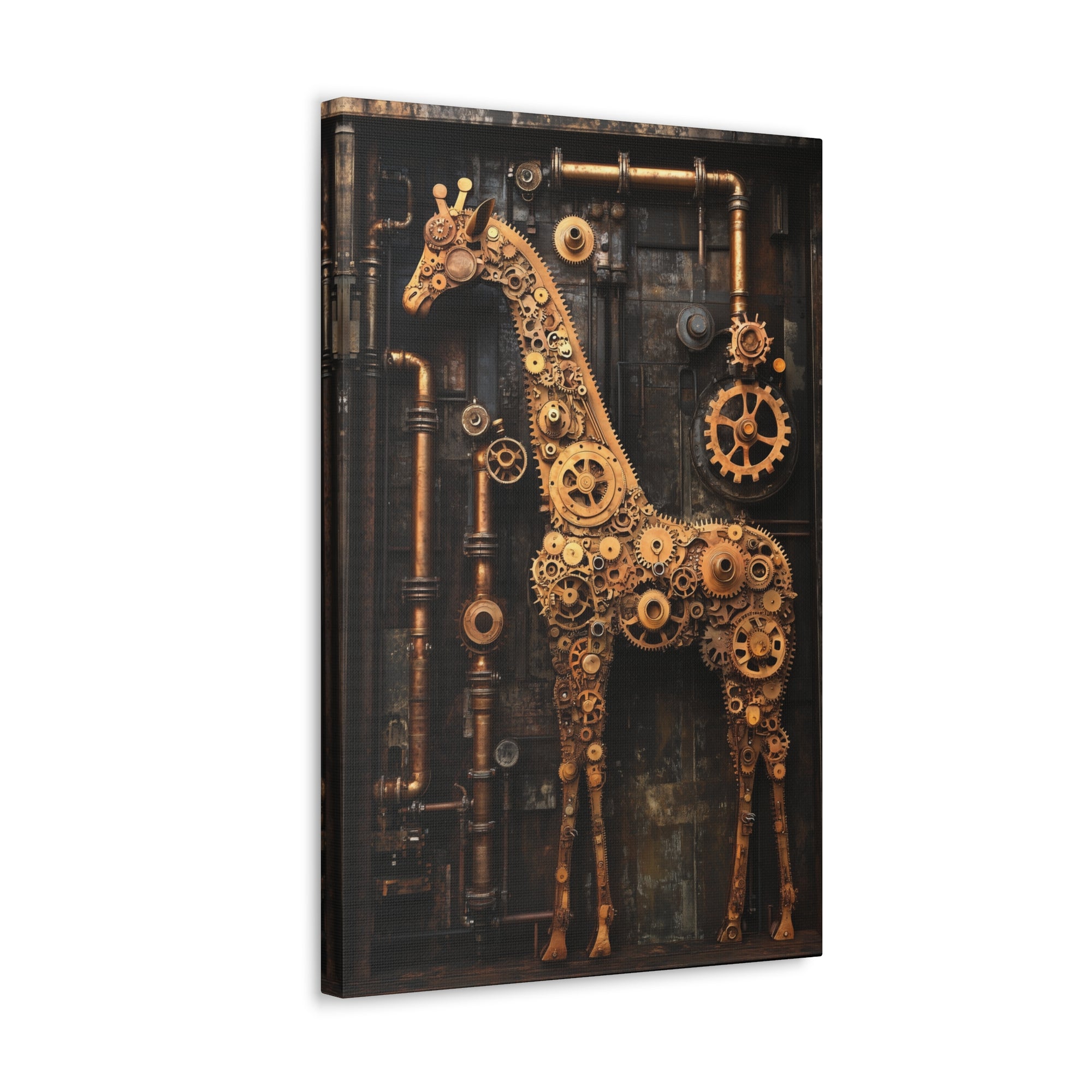 Steampunk Giraffe Canvas Wall Art - SynthFrame