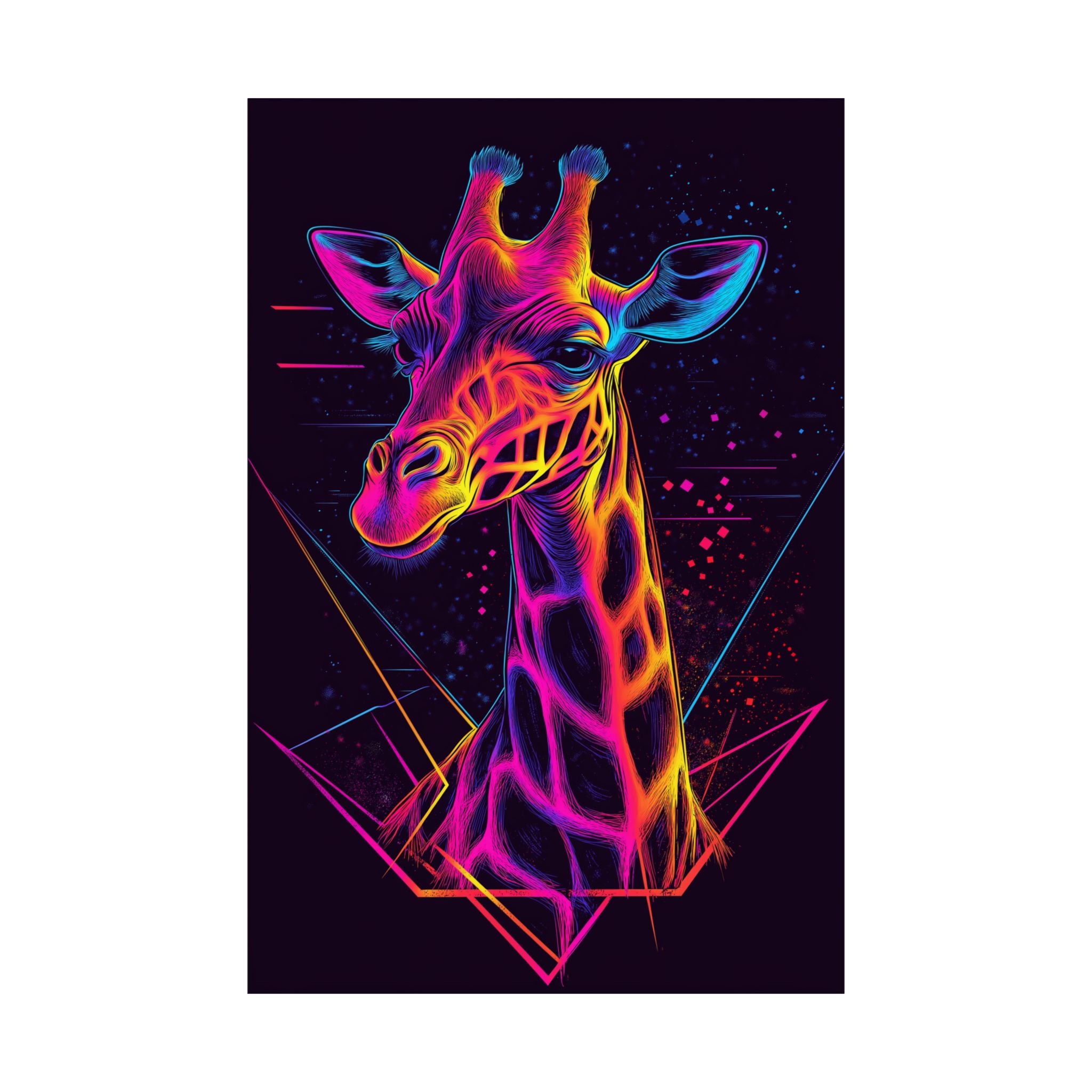 Neon Giraffe Poster