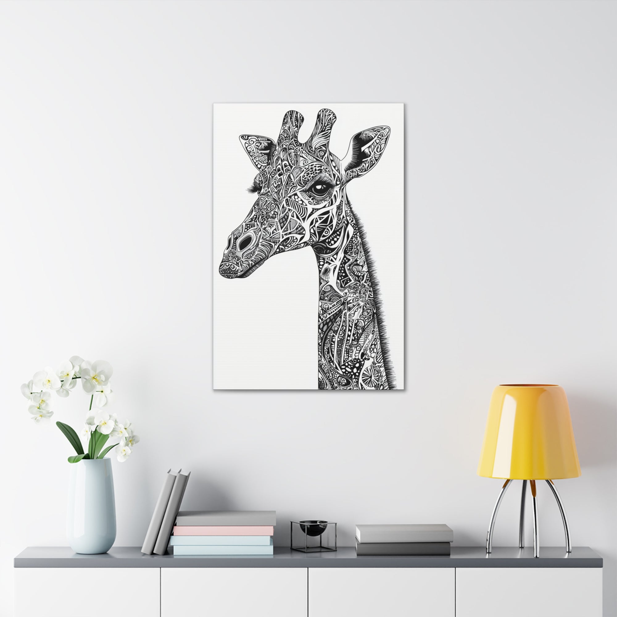 Zentangle Giraffe Canvas Wall Art - SynthFrame