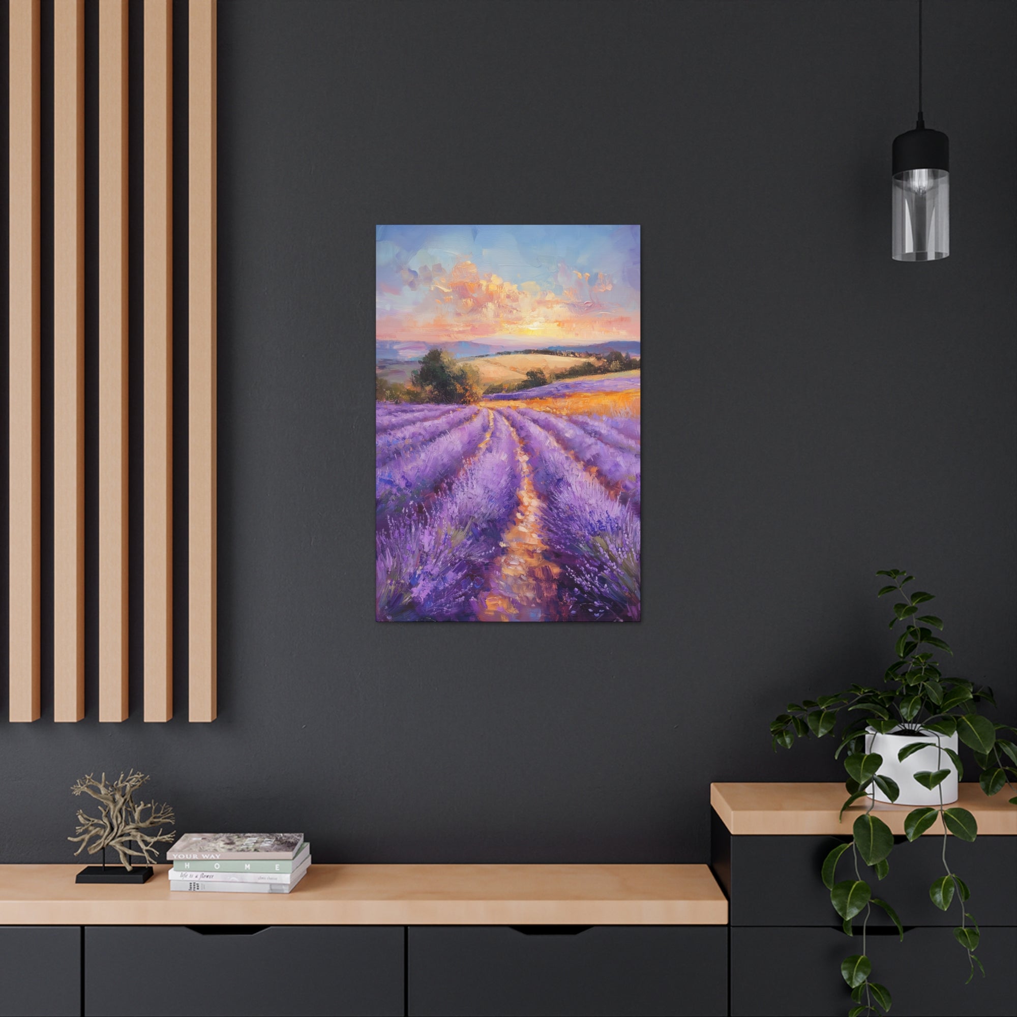 Impressionist Lavender Fields Canvas Wall Art - SynthFrame