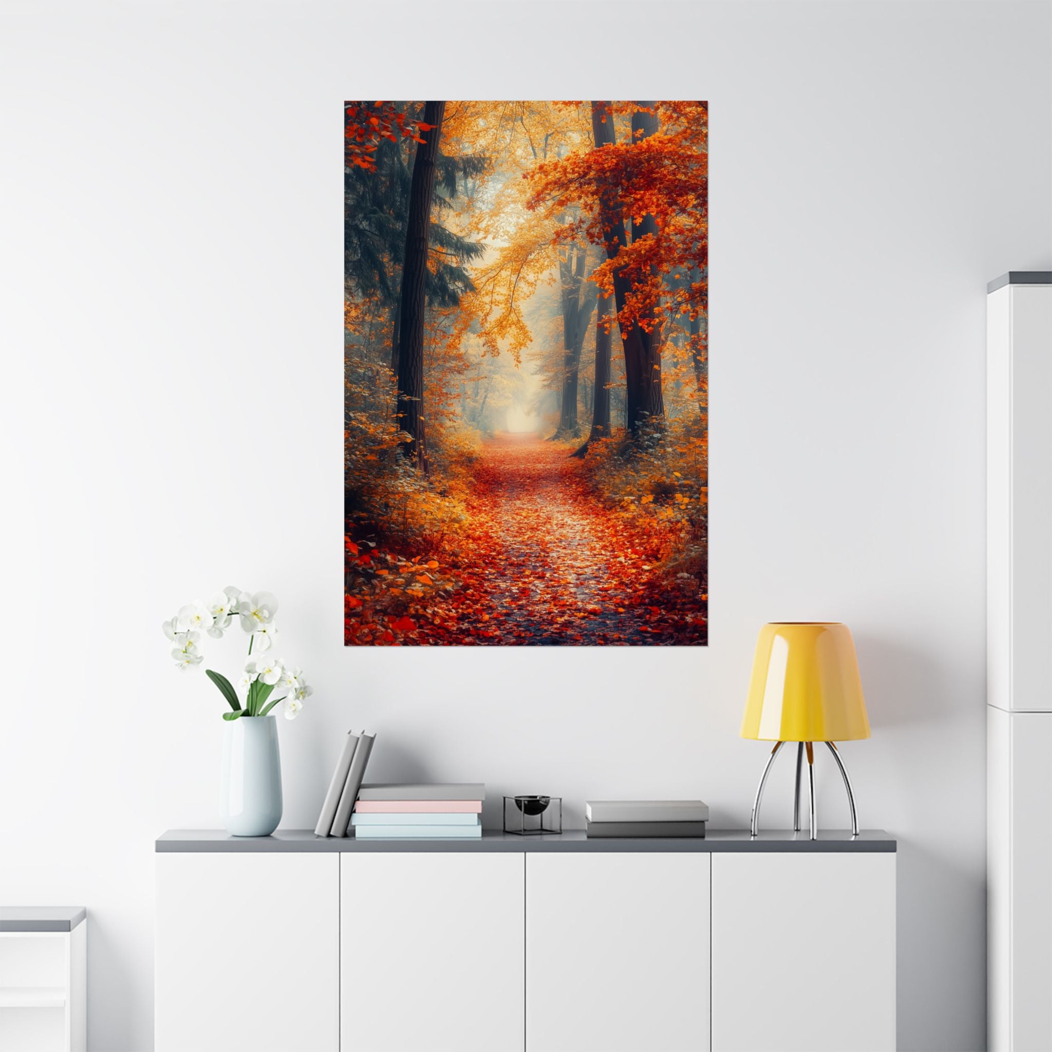 Autumn Forest Path Poster Wall Art - SynthFrame