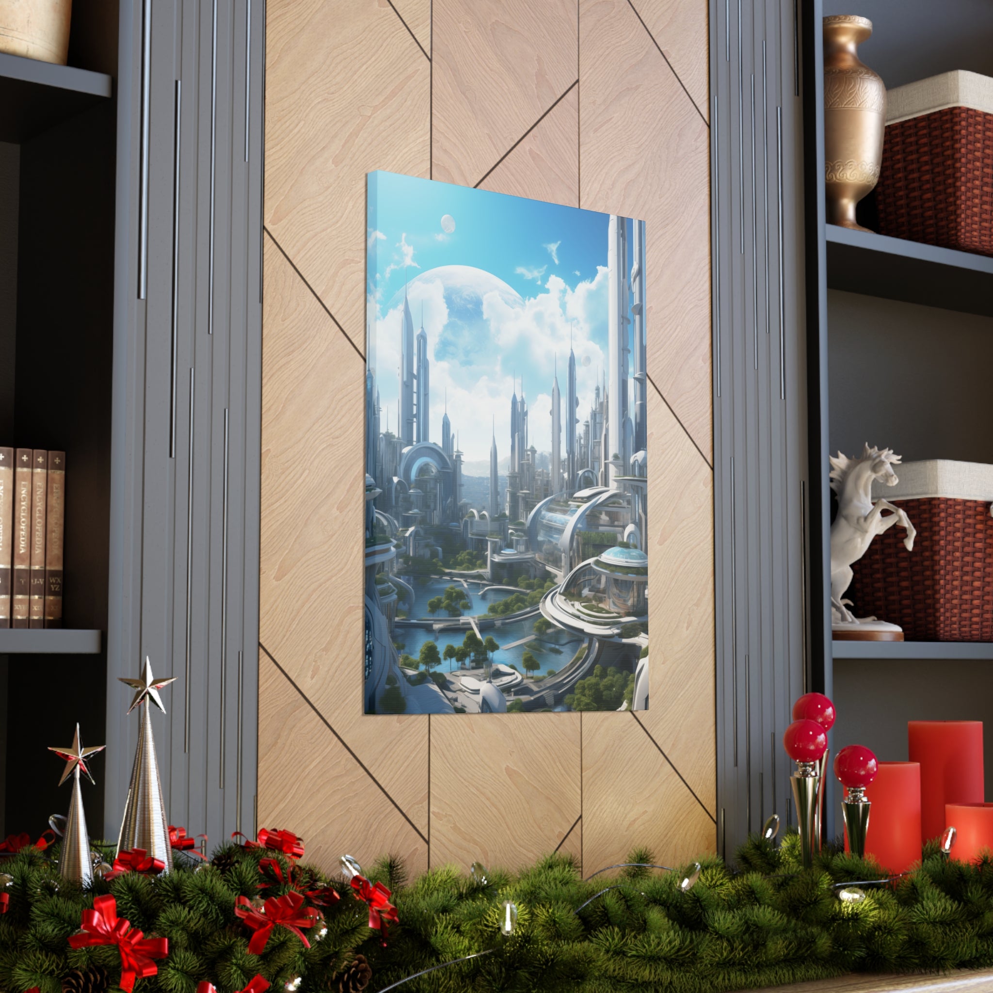 Futuristic Eco City 2 Canvas Wall Art - SynthFrame