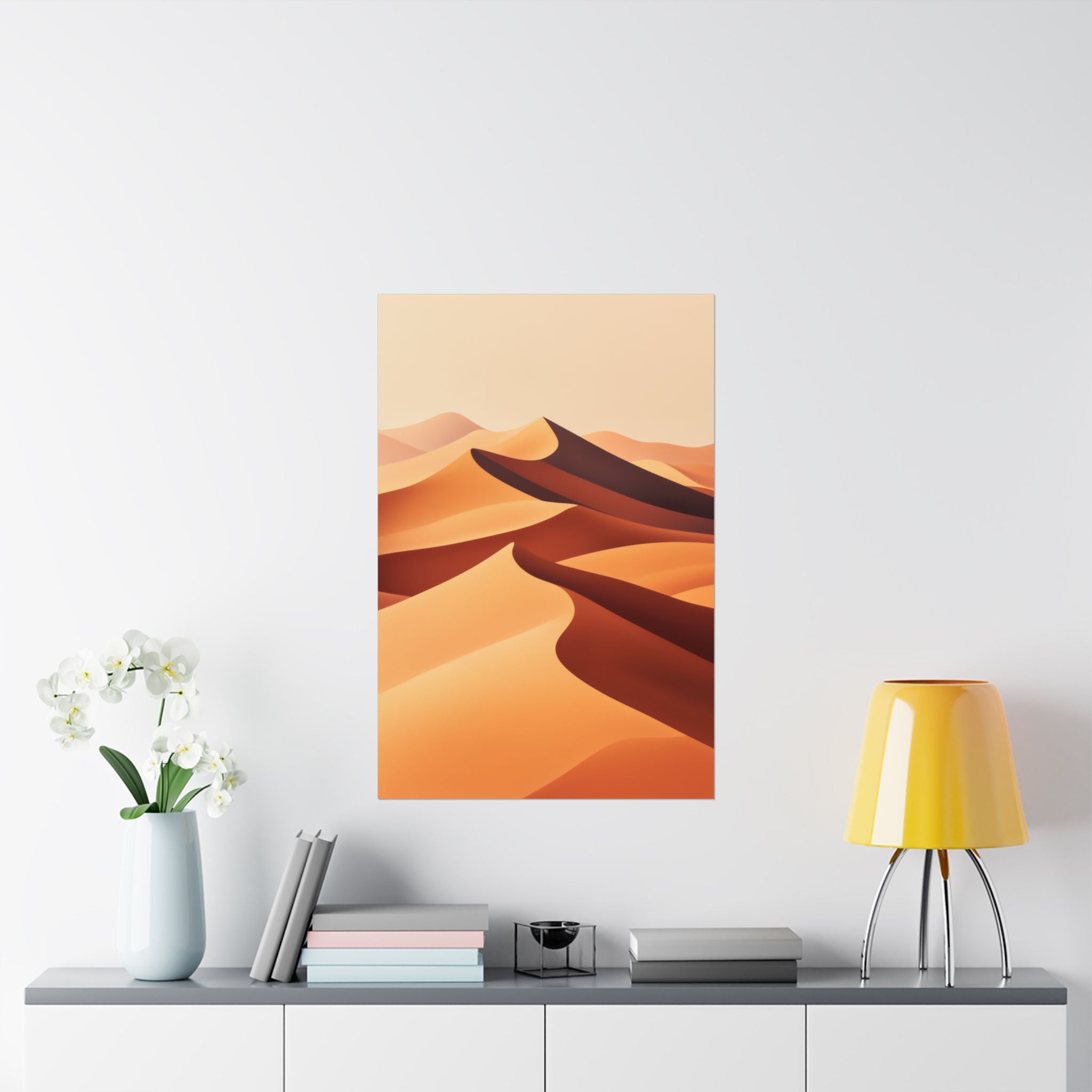 Minimalist Desert Dunes Poster Wall Art - SynthFrame