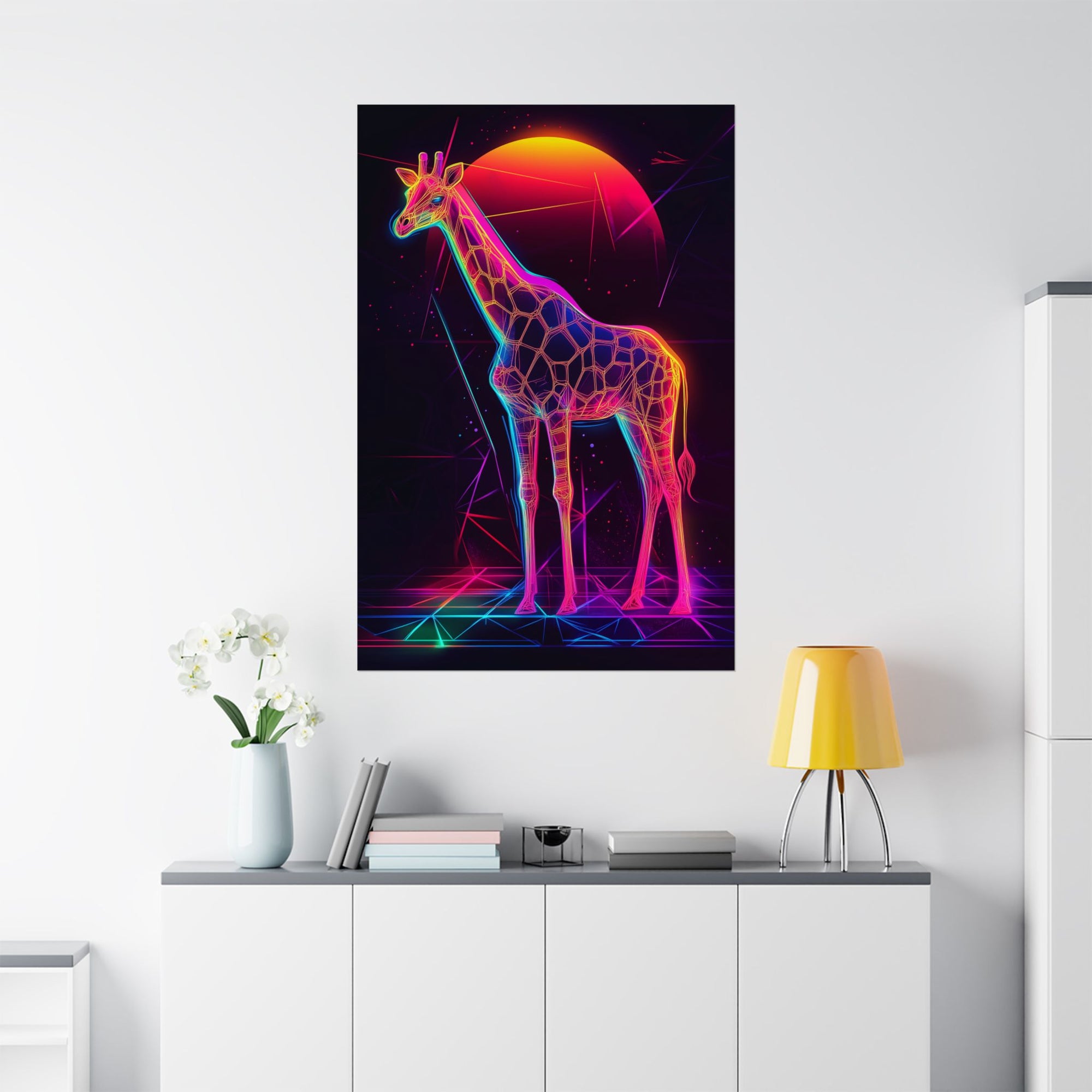 Neon Giraffe Poster