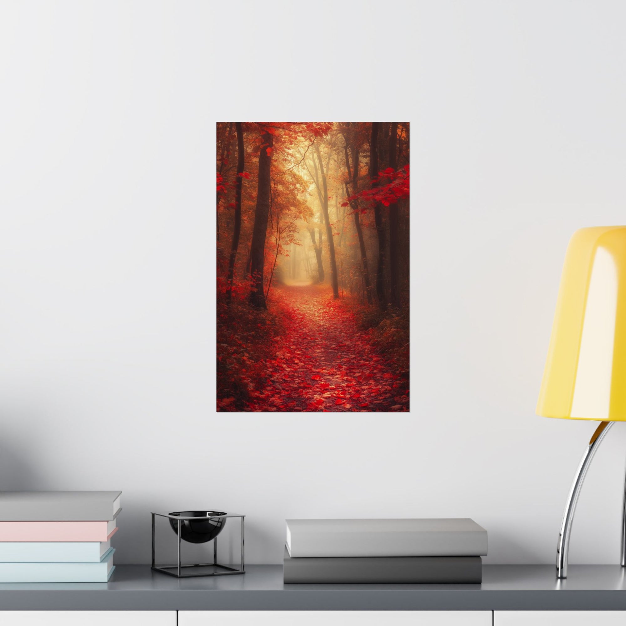 Autumn Forest Path Poster Wall Art - SynthFrame