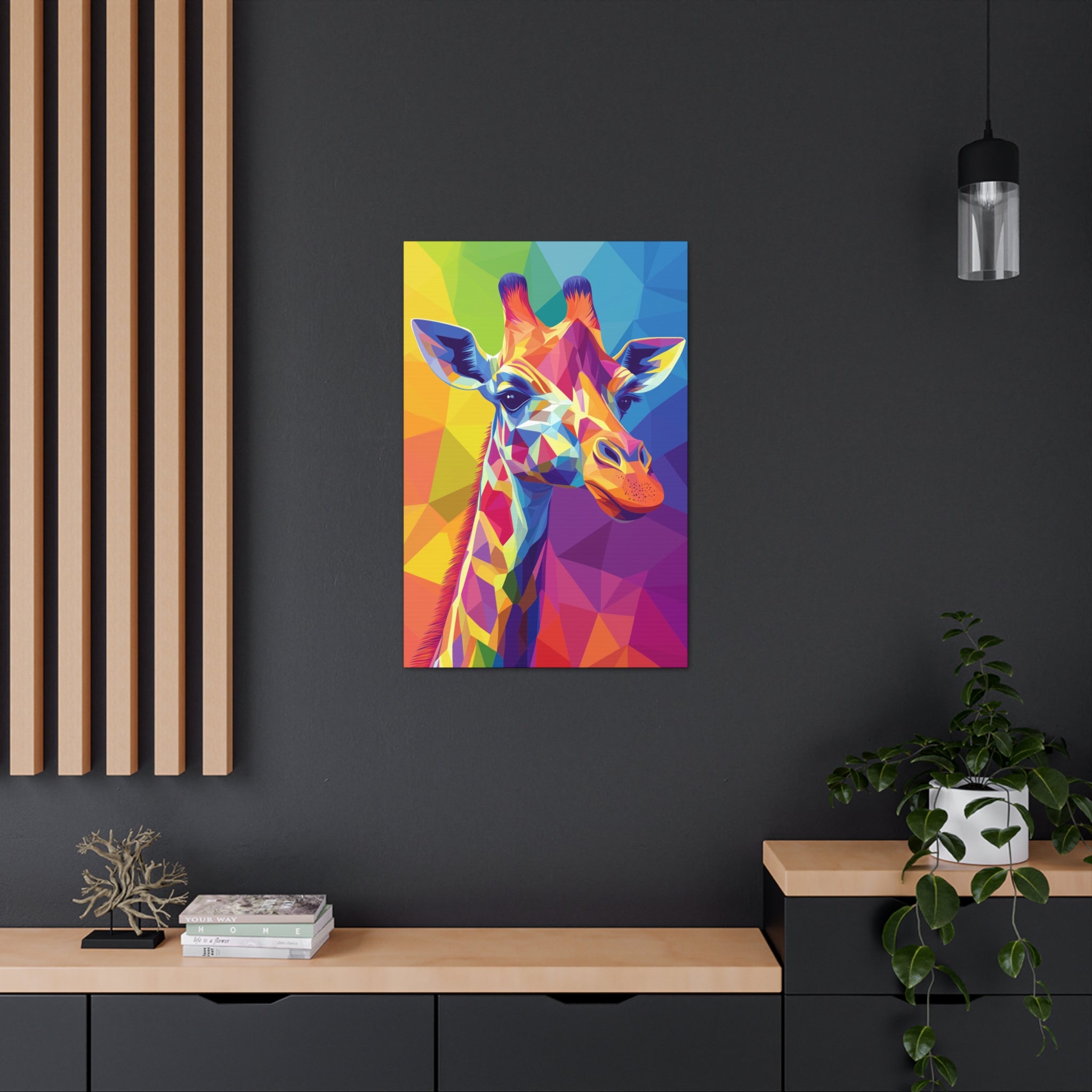 Crystalline Giraffe Canvas Wall Art - SynthFrame