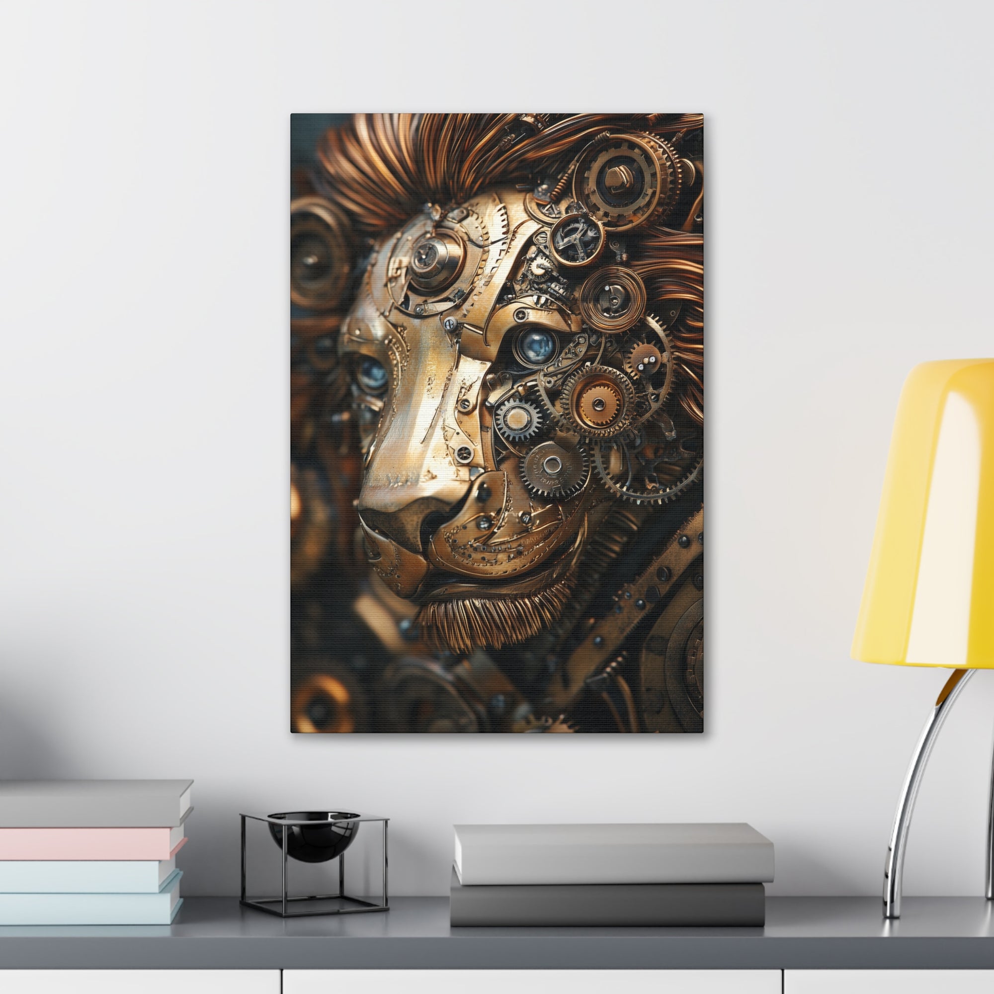 Steampunk Lion Canvas Wall Art - SynthFrame