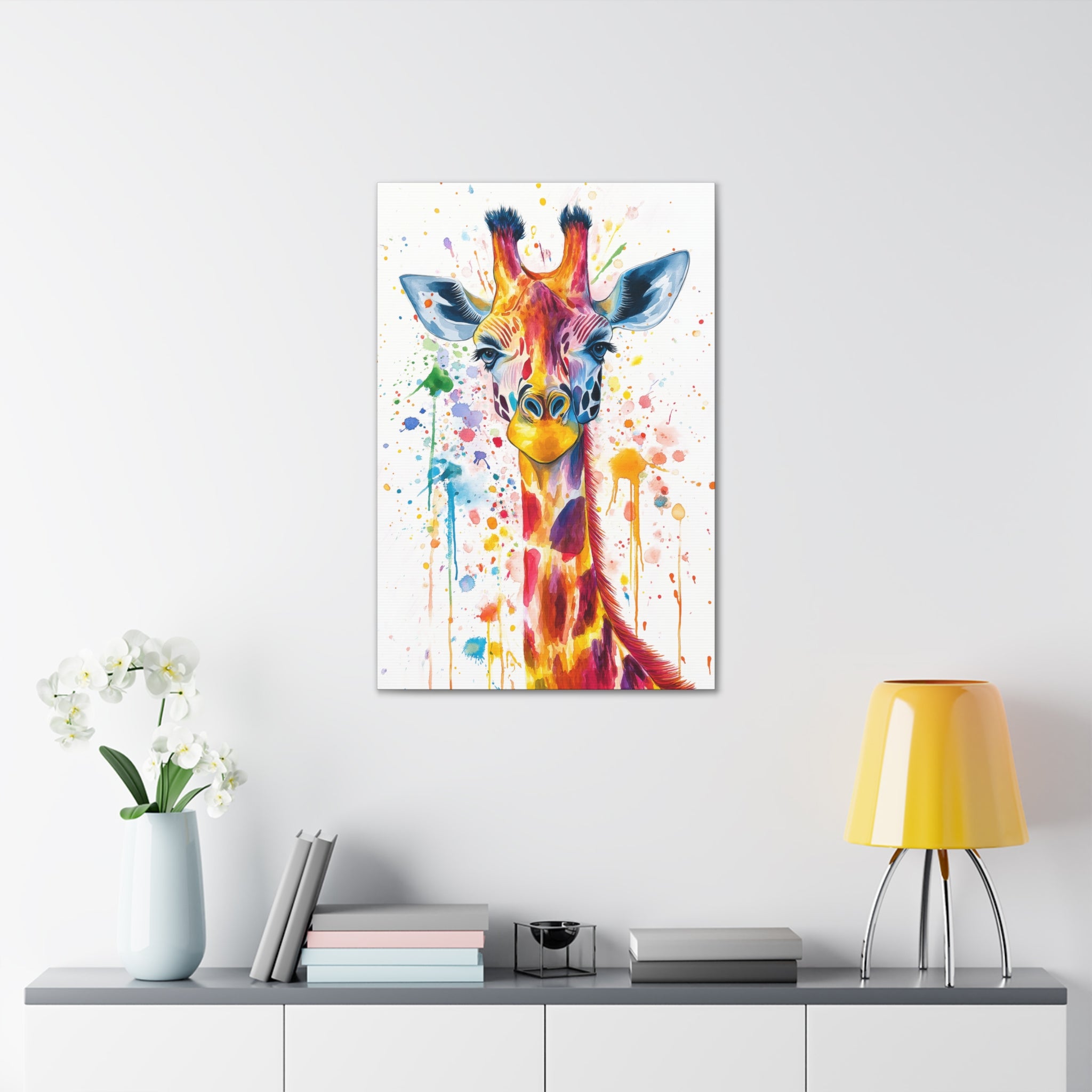 Watercolor Giraffe Canvas Wall Art - SynthFrame