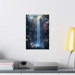 Enchanted Waterfall Oasis Poster Wall Art - SynthFrame