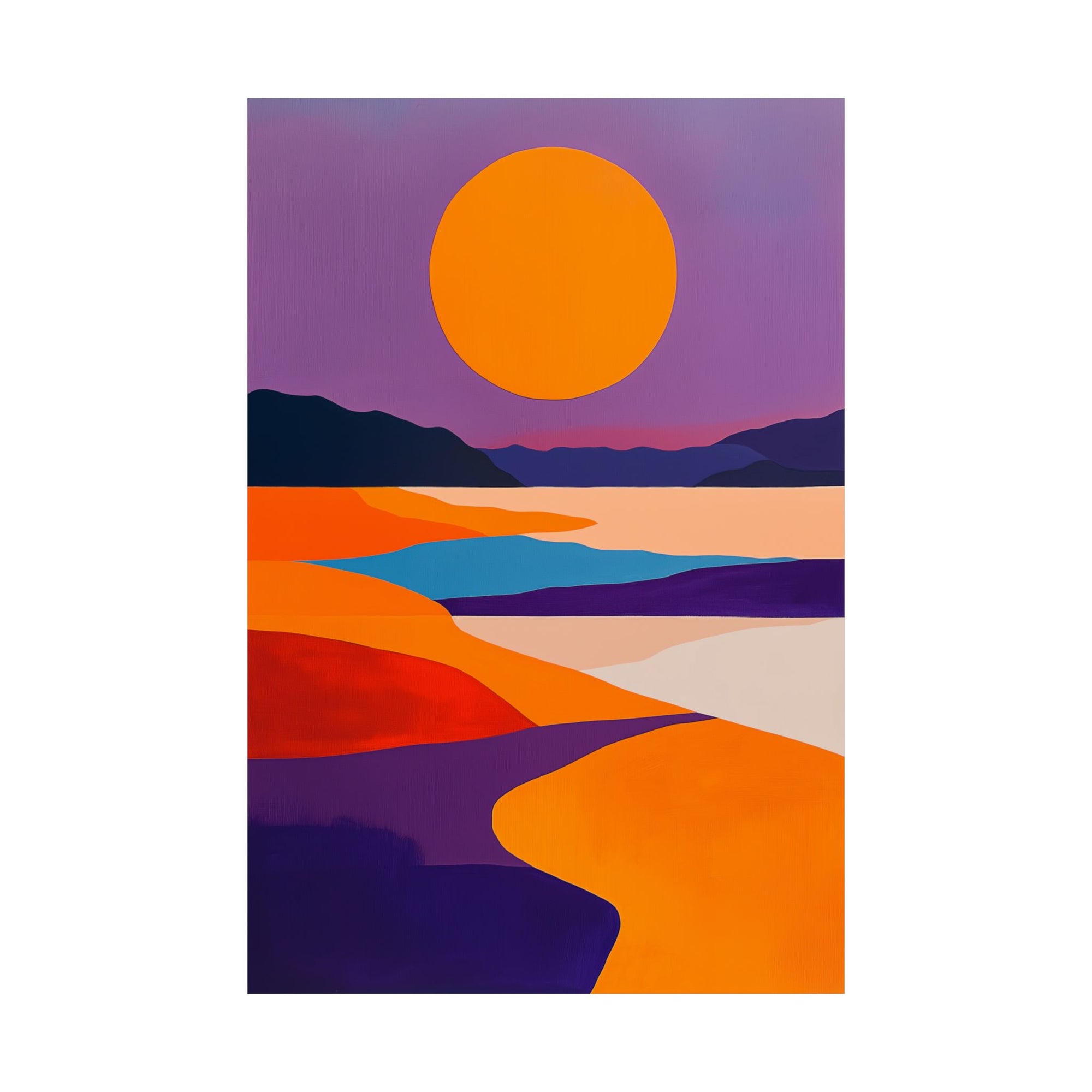 Abstract Coastal Sunset Poster Wall Art - SynthFrame