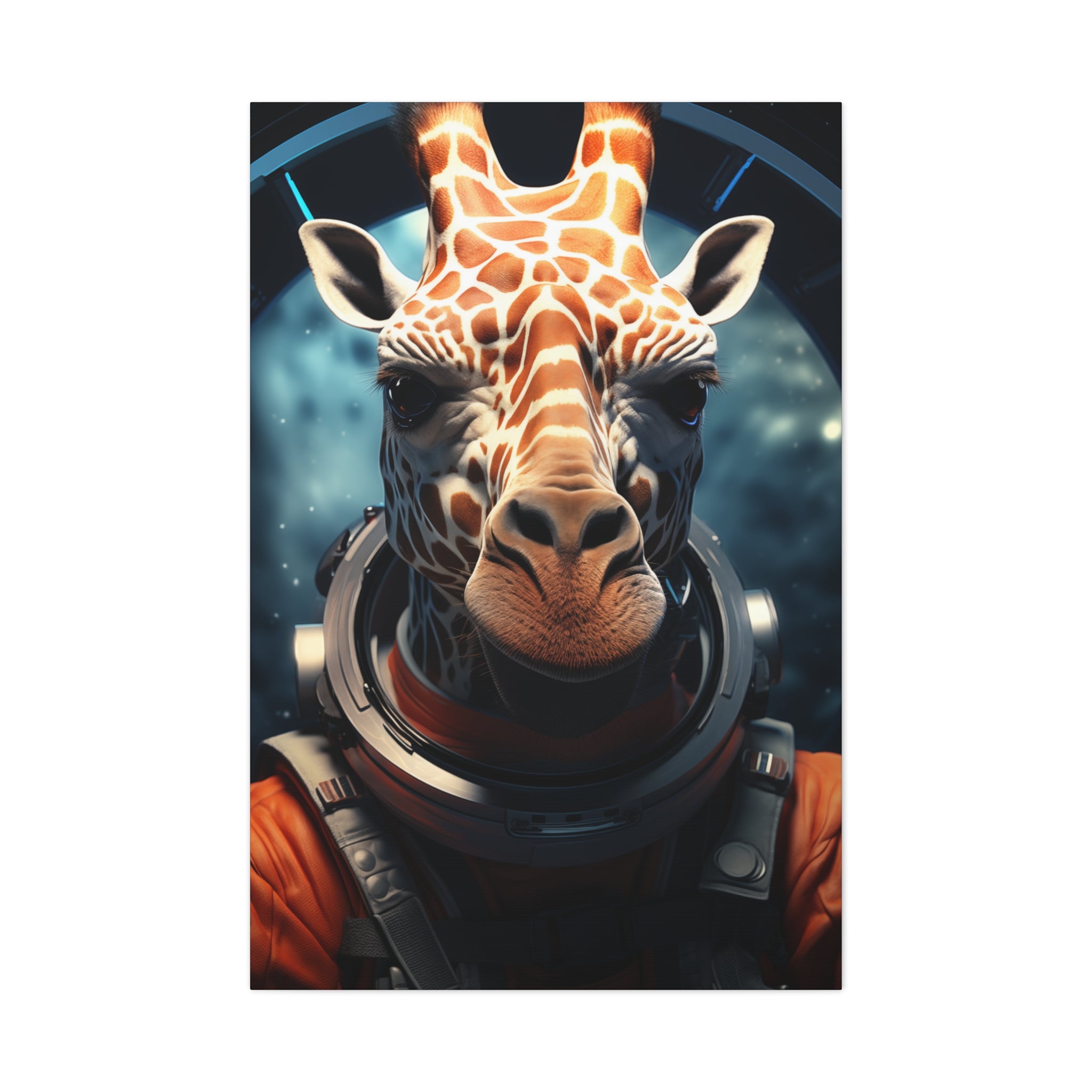 AstroGiraffe 2 Canvas Wall Art - SynthFrame