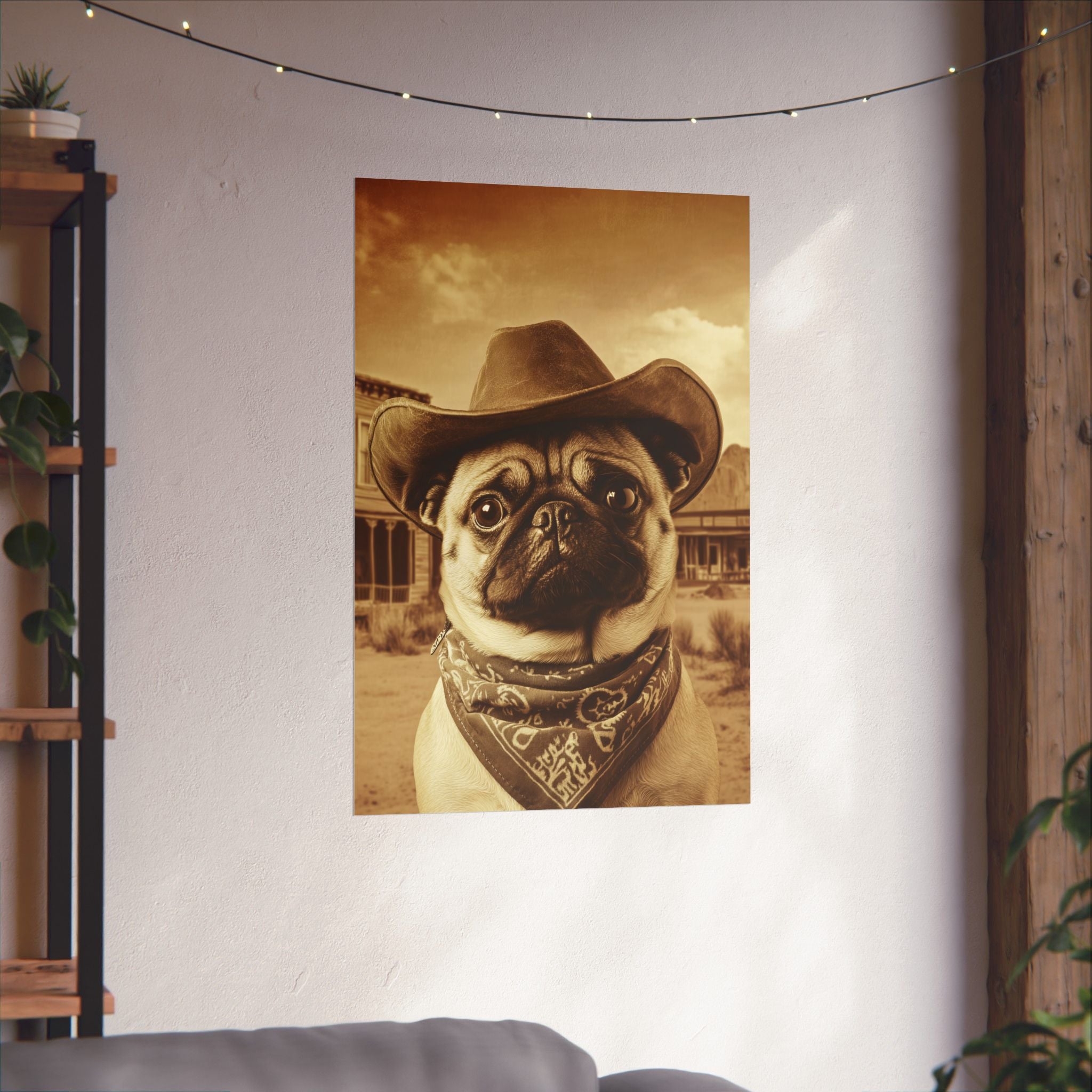 Wild West Pug Poster