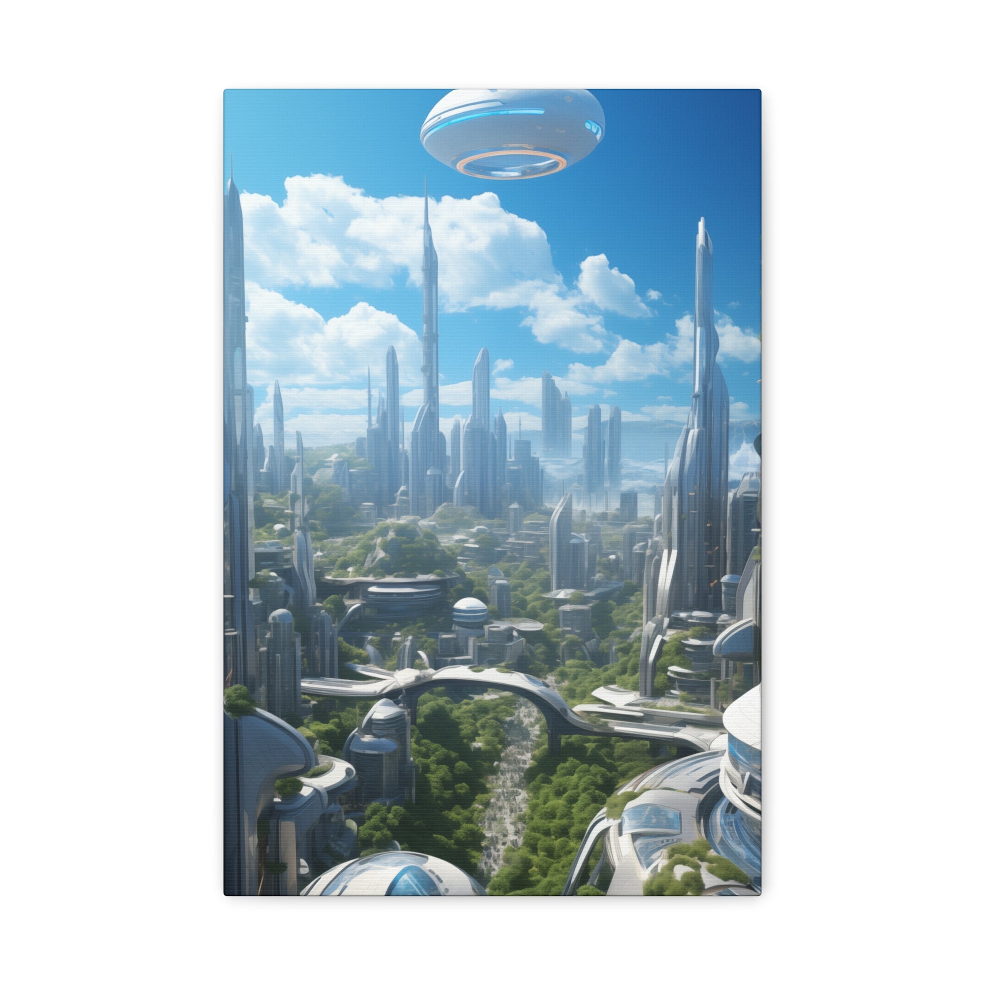 Futuristic Eco City 1 Canvas Wall Art - SynthFrame