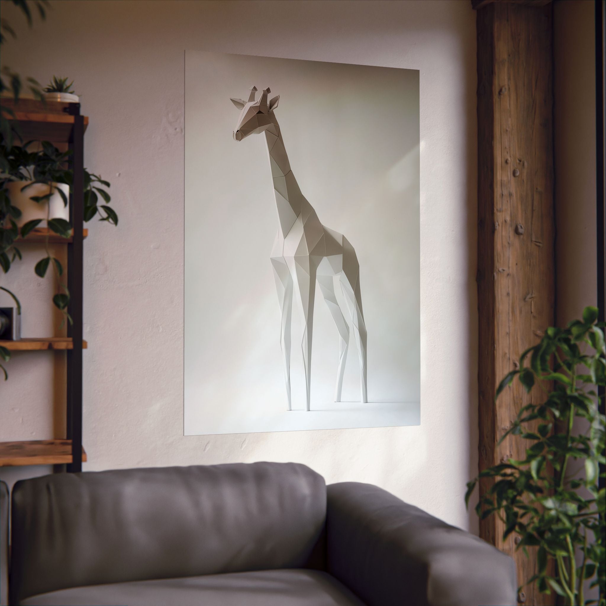 Folded Giraffe Poster