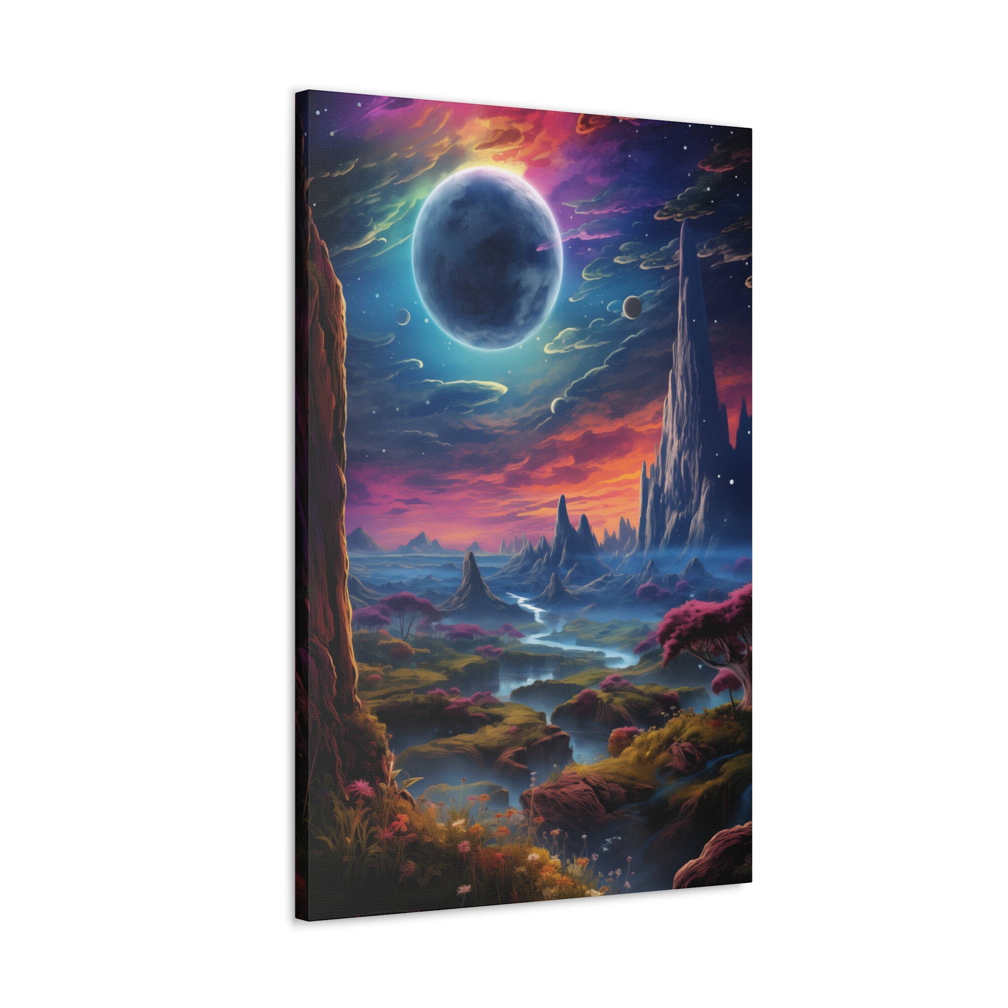 Vibrant Alien Planet 3 Canvas Wall Art - SynthFrame