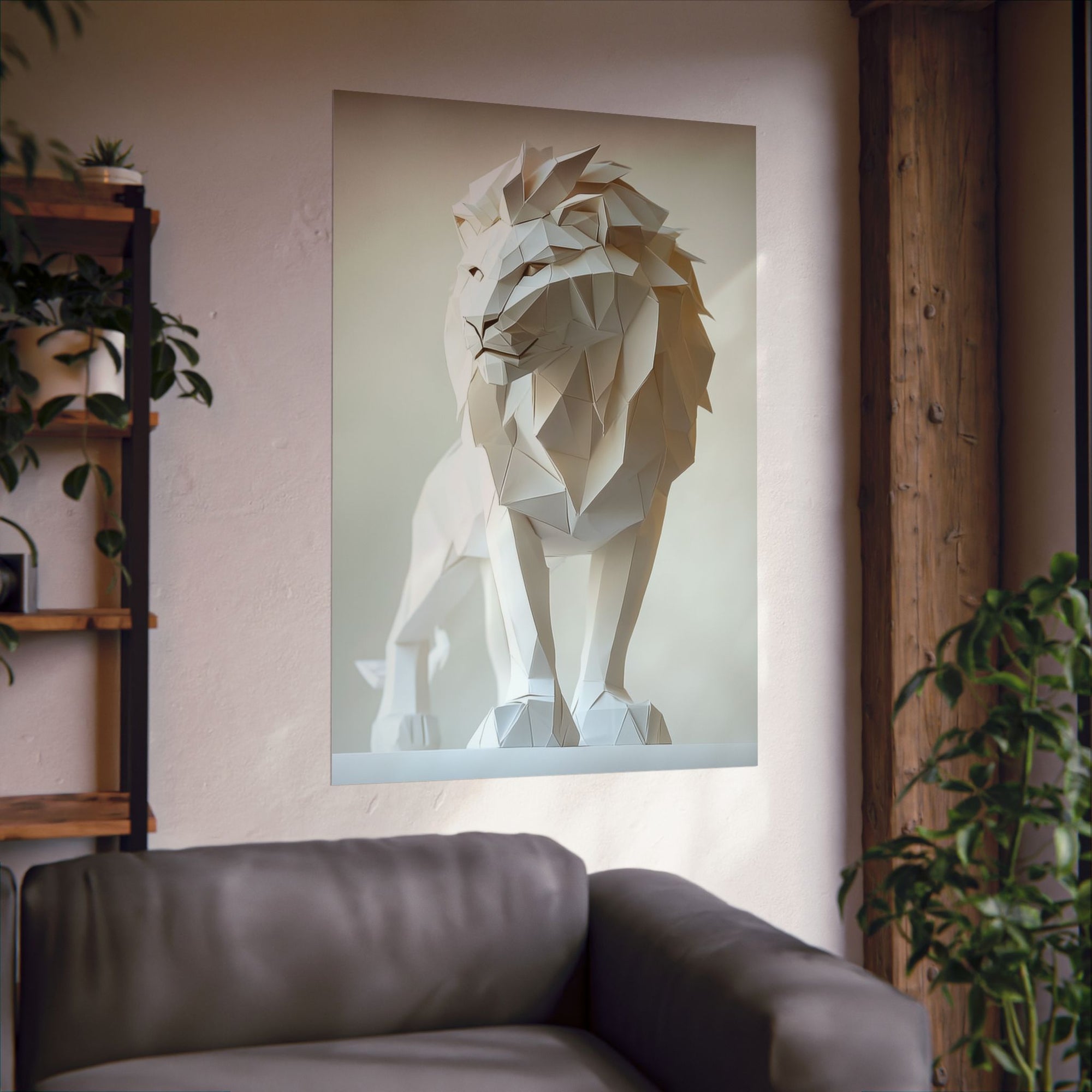 Folded Lion Poster