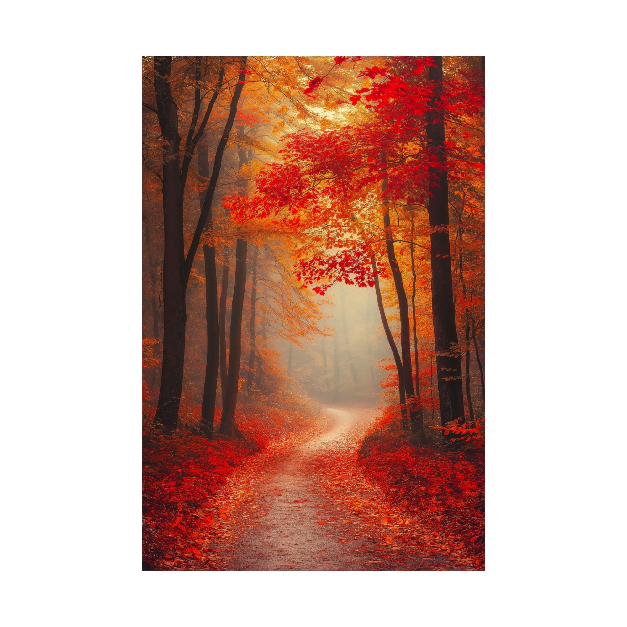 Autumn Forest Path Poster Wall Art - SynthFrame