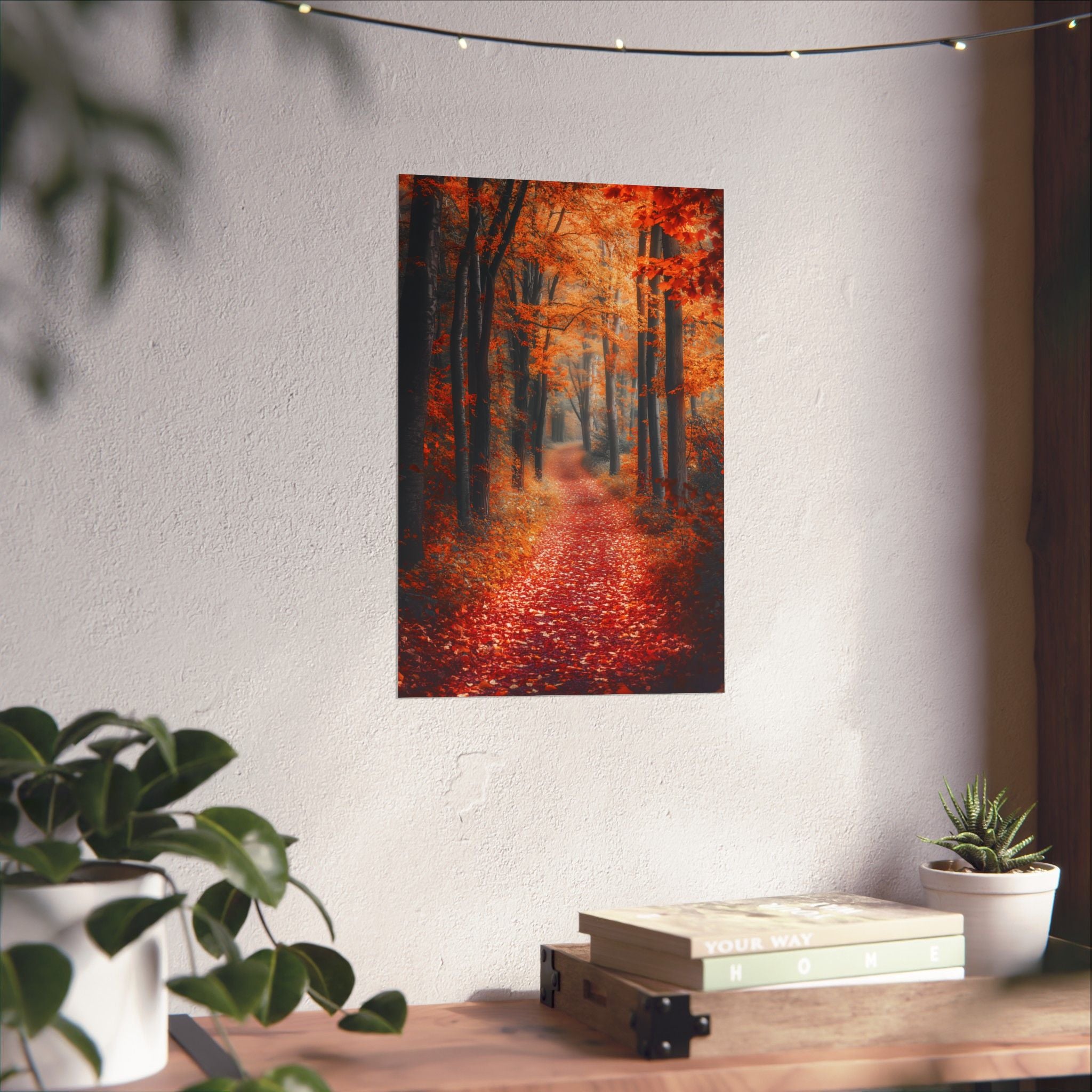 Autumn Forest Path Poster Wall Art - SynthFrame